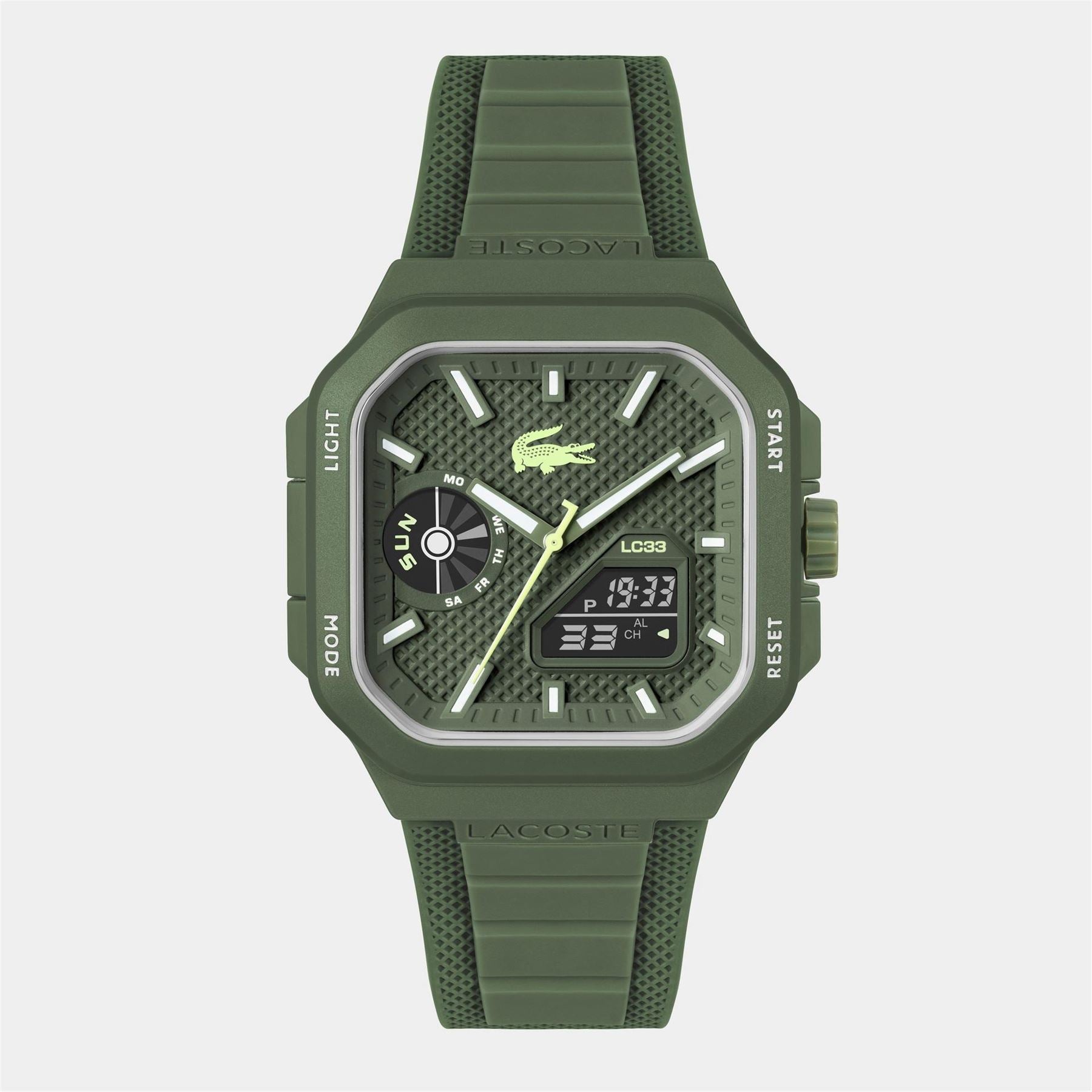 Lacoste Mens Lc33 Silicone Analog Digital Watch