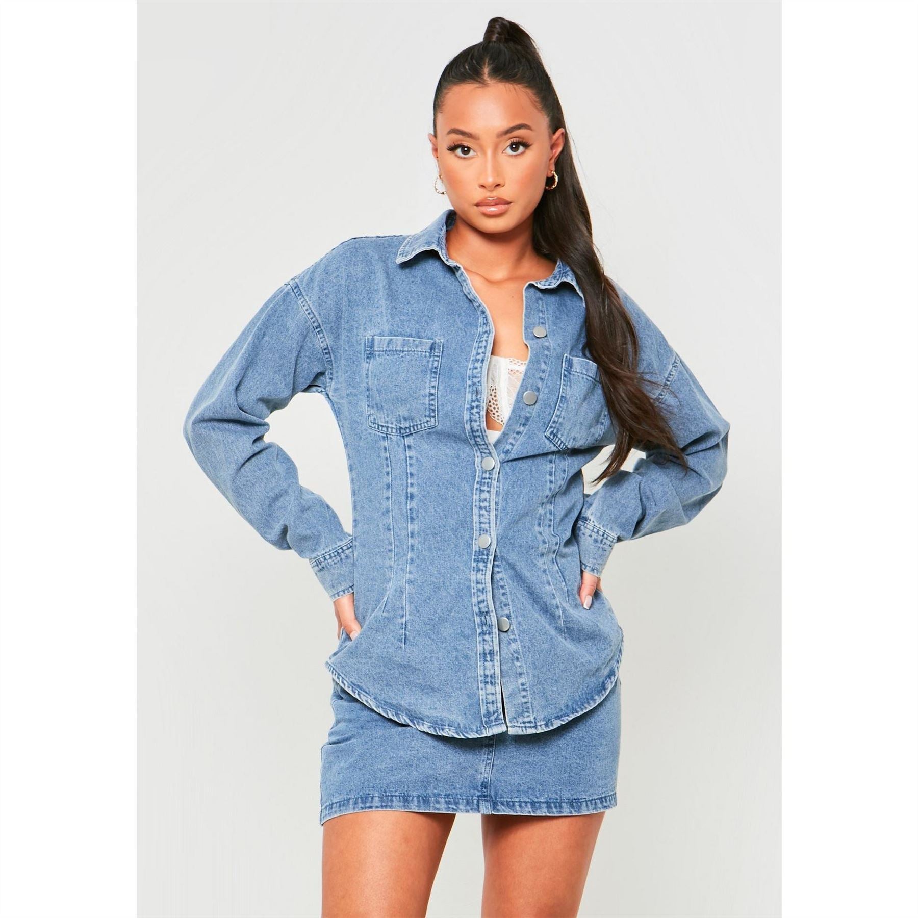 Missy Empire Detail Denim Shirt