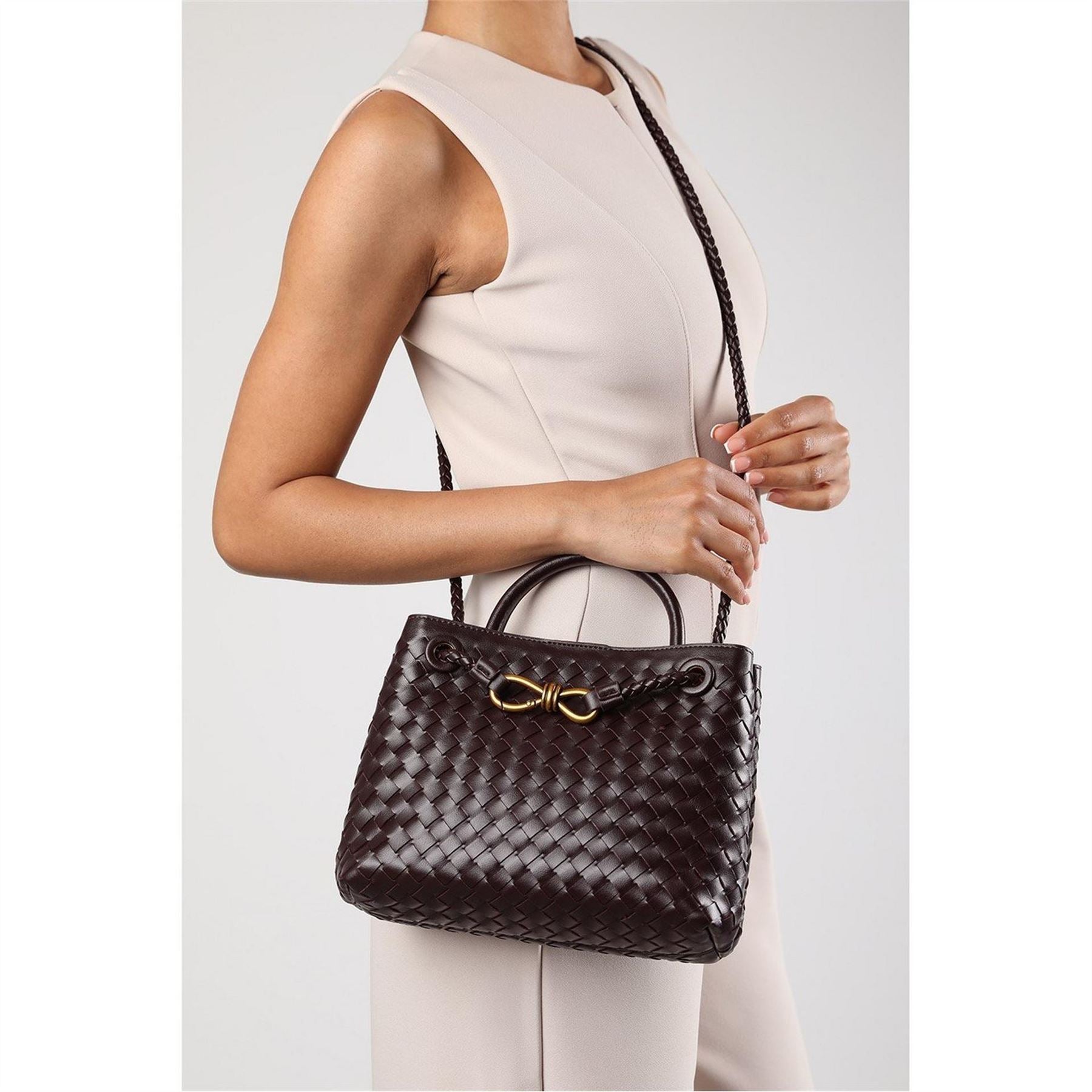 Wheres That From Leather Tote Bag With Gold Detail