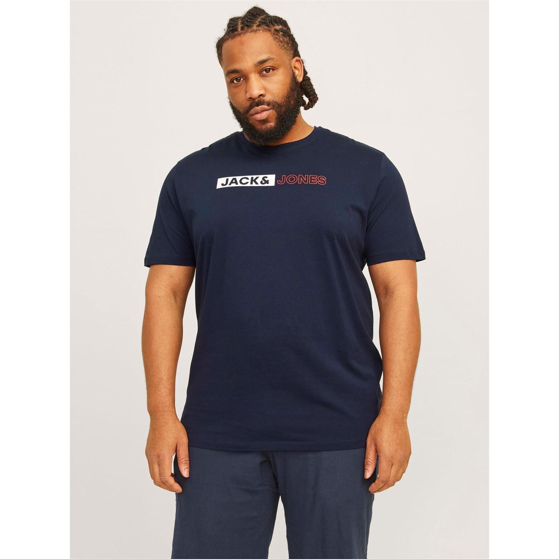 Jack and Jones Mens Corp Logo T-Shirt Plus Size