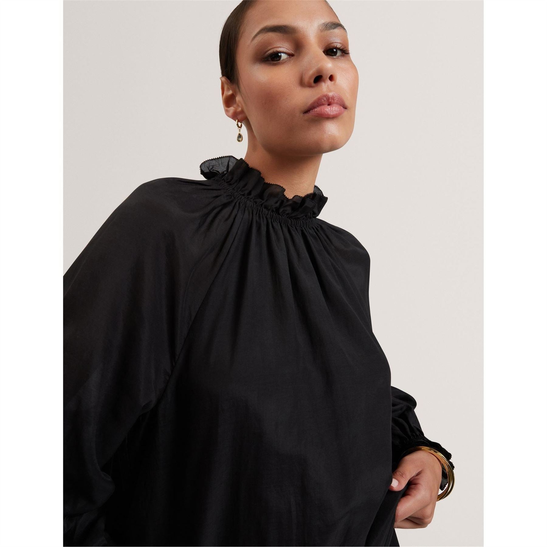 Ted Baker Funnel Neck Raglan Sleeve Peasant Blouse