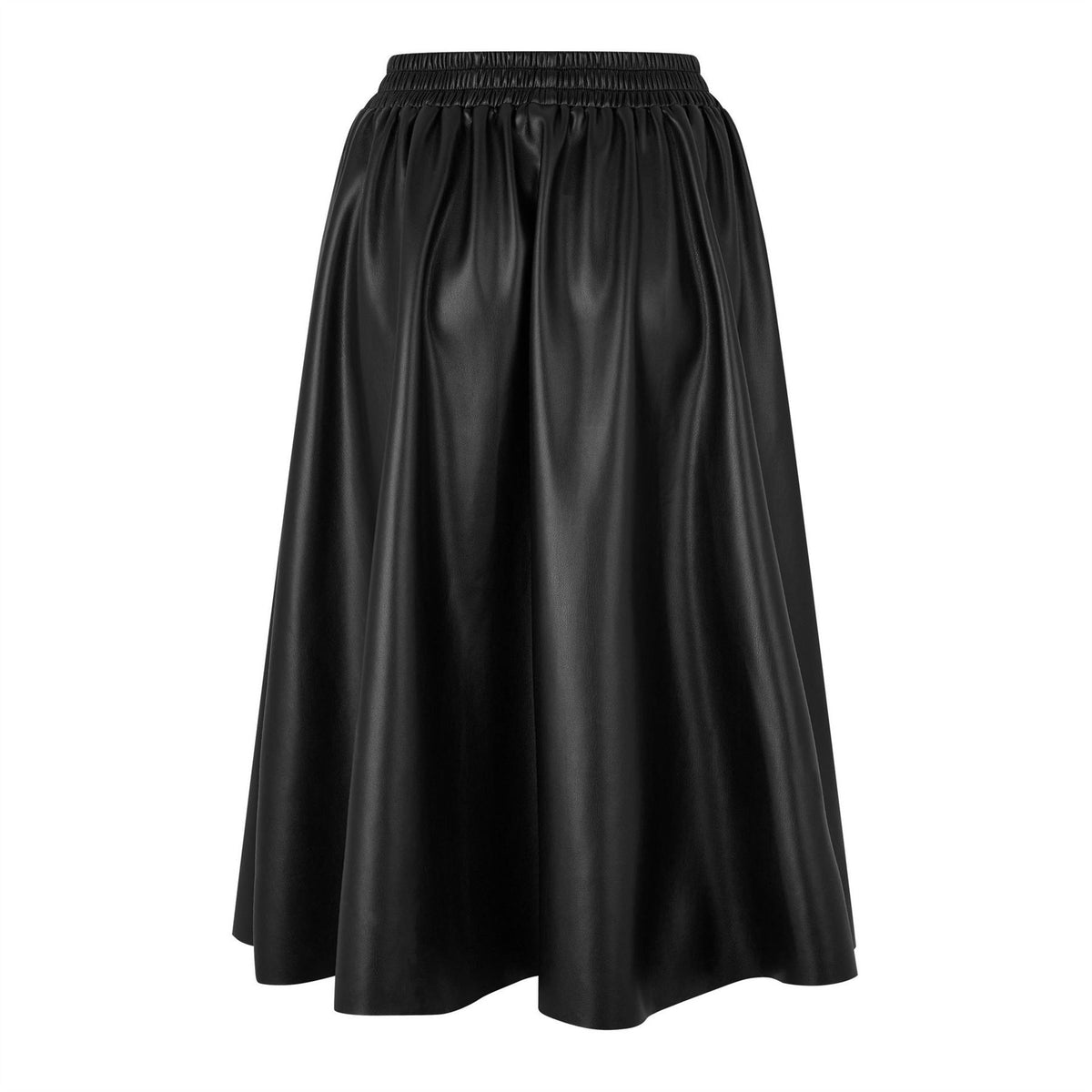 Biba Pu Full Midi Skirt with Elastic Waistband