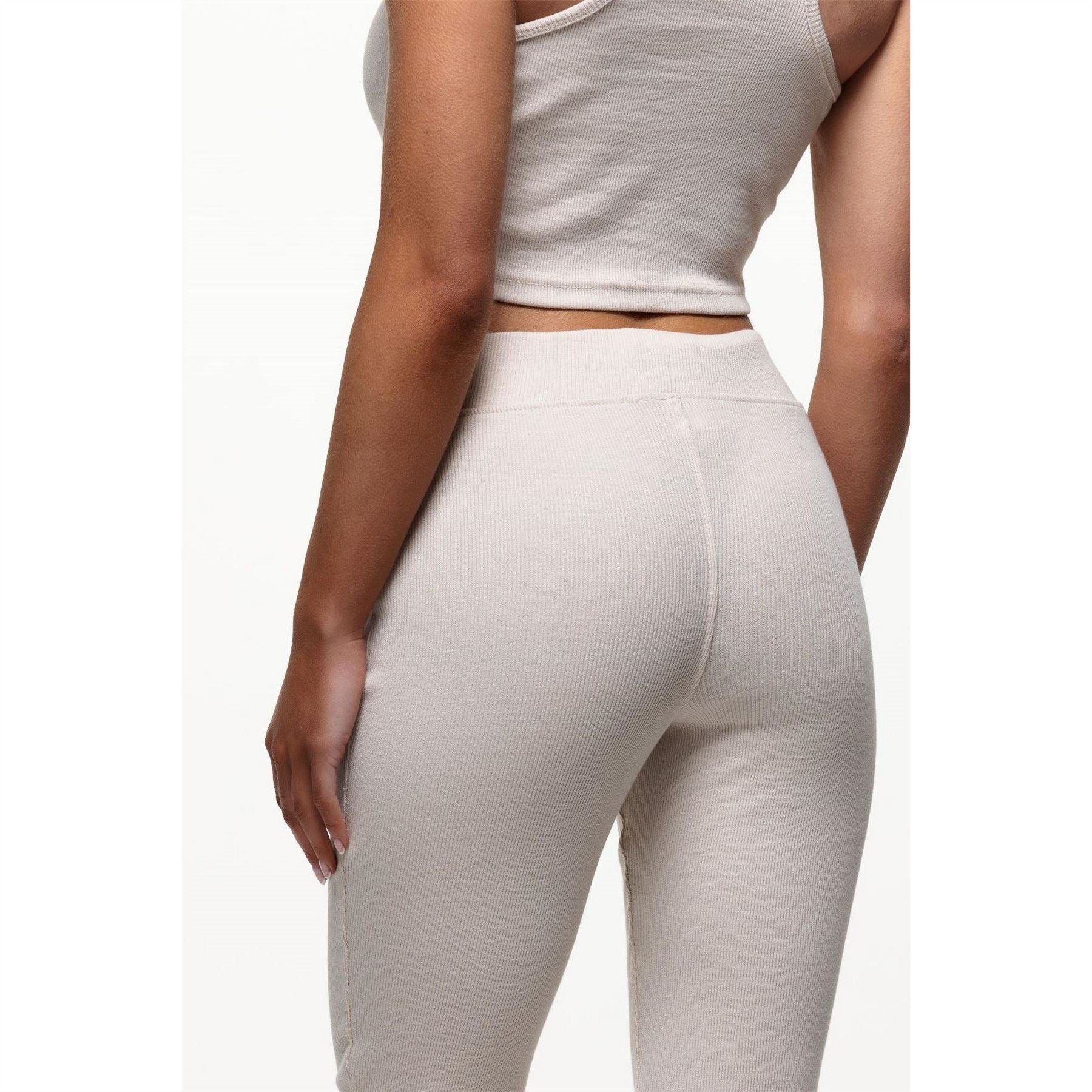 Good For Nothing Ribbed Leggings Cream