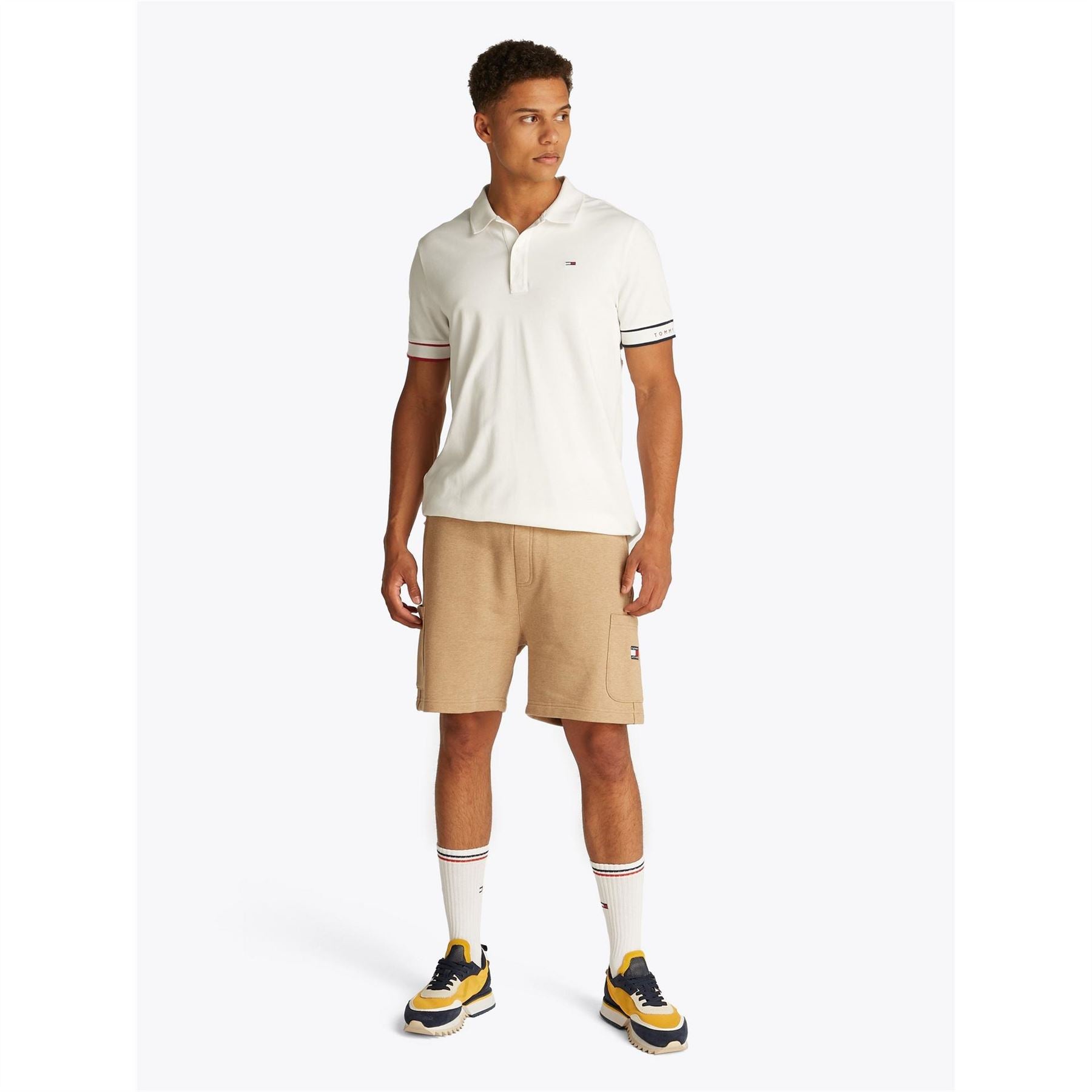 Tommy Jeans Slim Fit Flag Graphic Collared Short Sleeve Polo