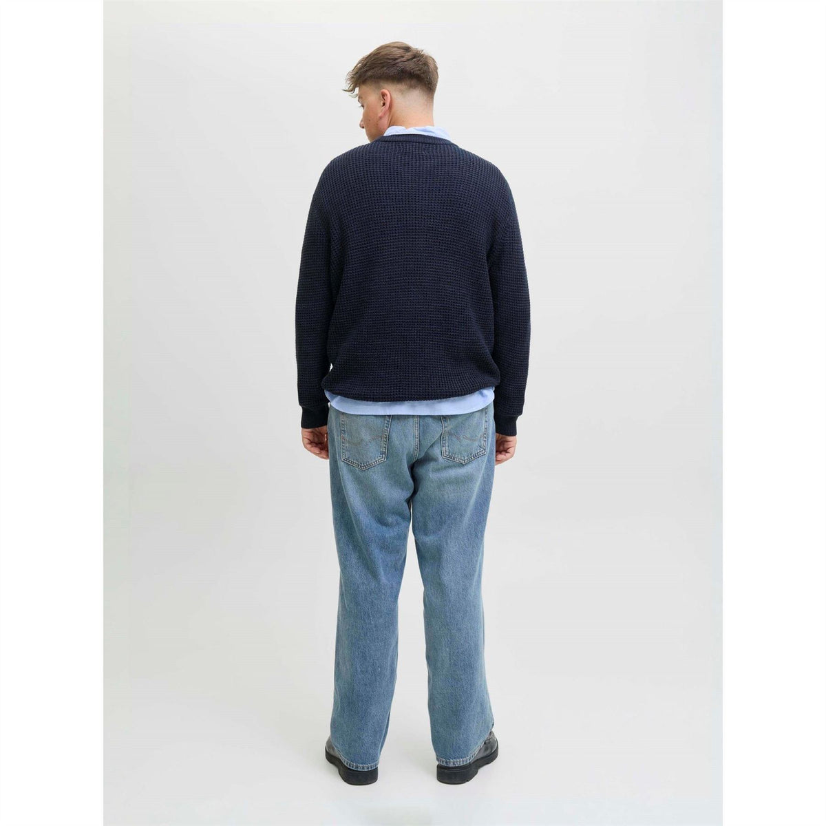 Jack and Jones Crew Neck Ribbed Collar Long Sleeve Sweater