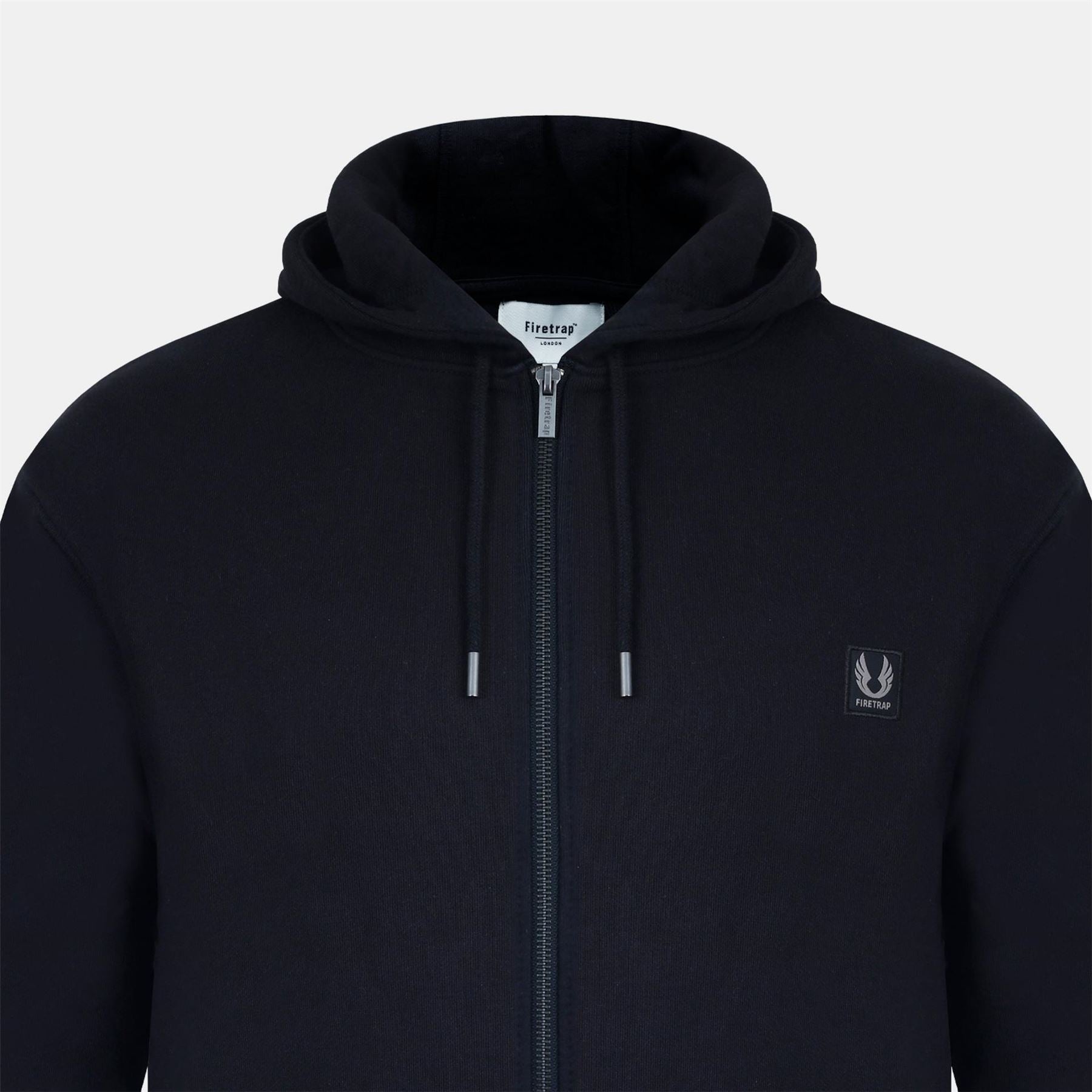 Firetrap Solid Patterned Zip Neck Ribbed Cuff Sweat Jacket