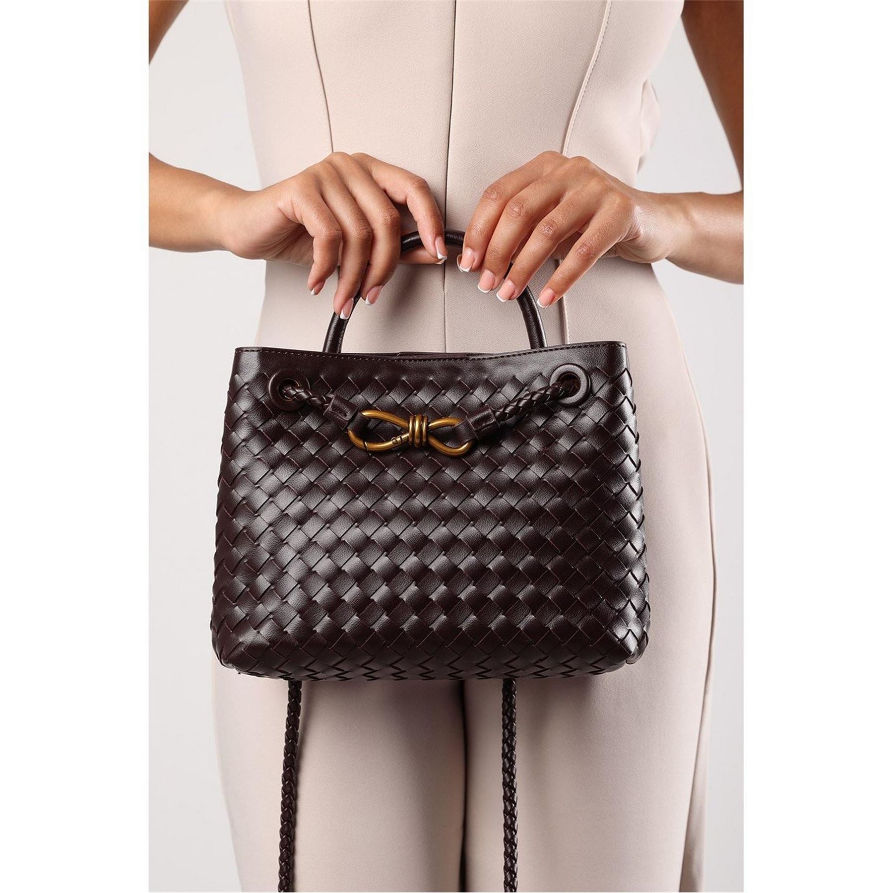 Wheres That From Leather Tote Bag With Gold Detail