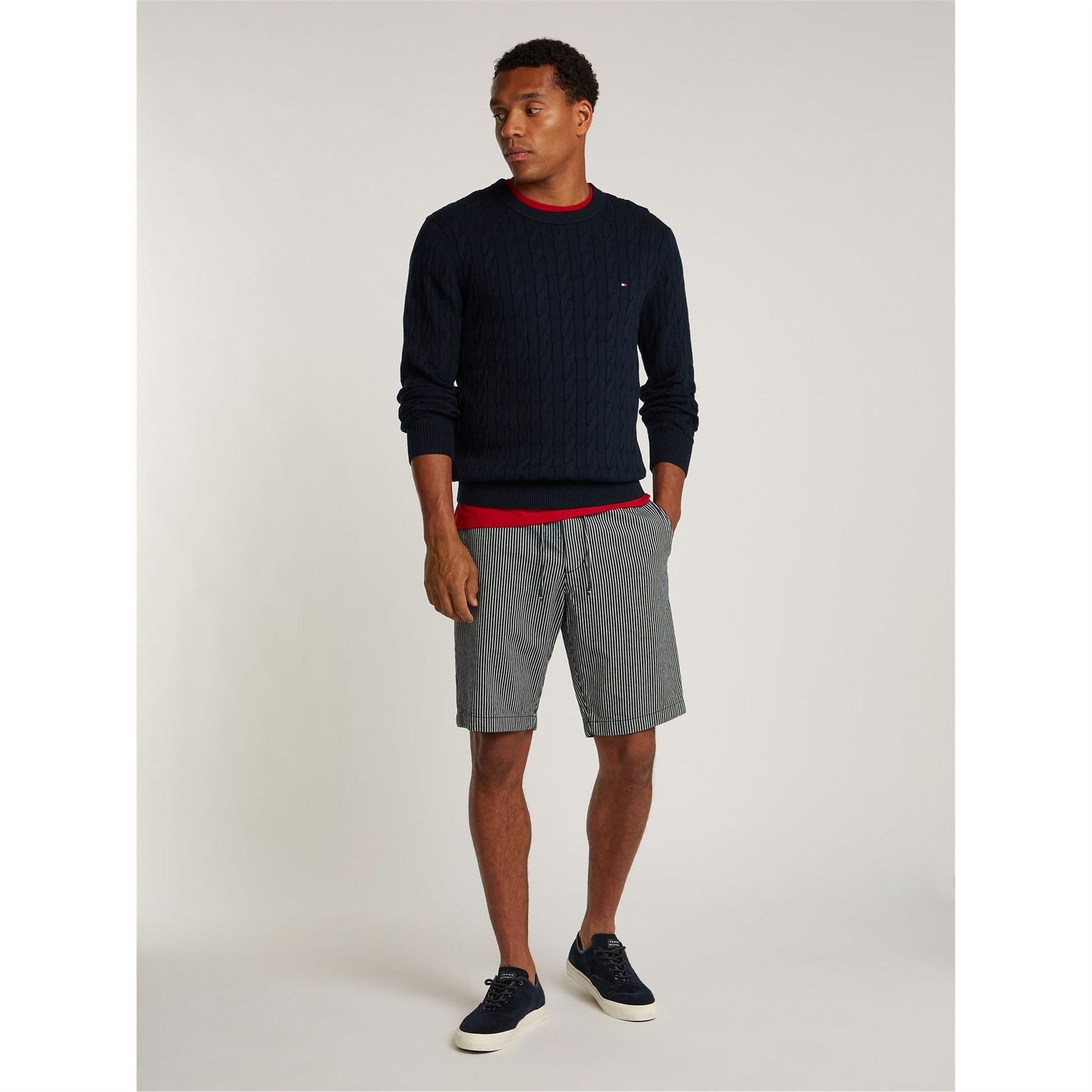 Tommy Hilfiger Hilfiger Classic Cotton Cable Crew Neck