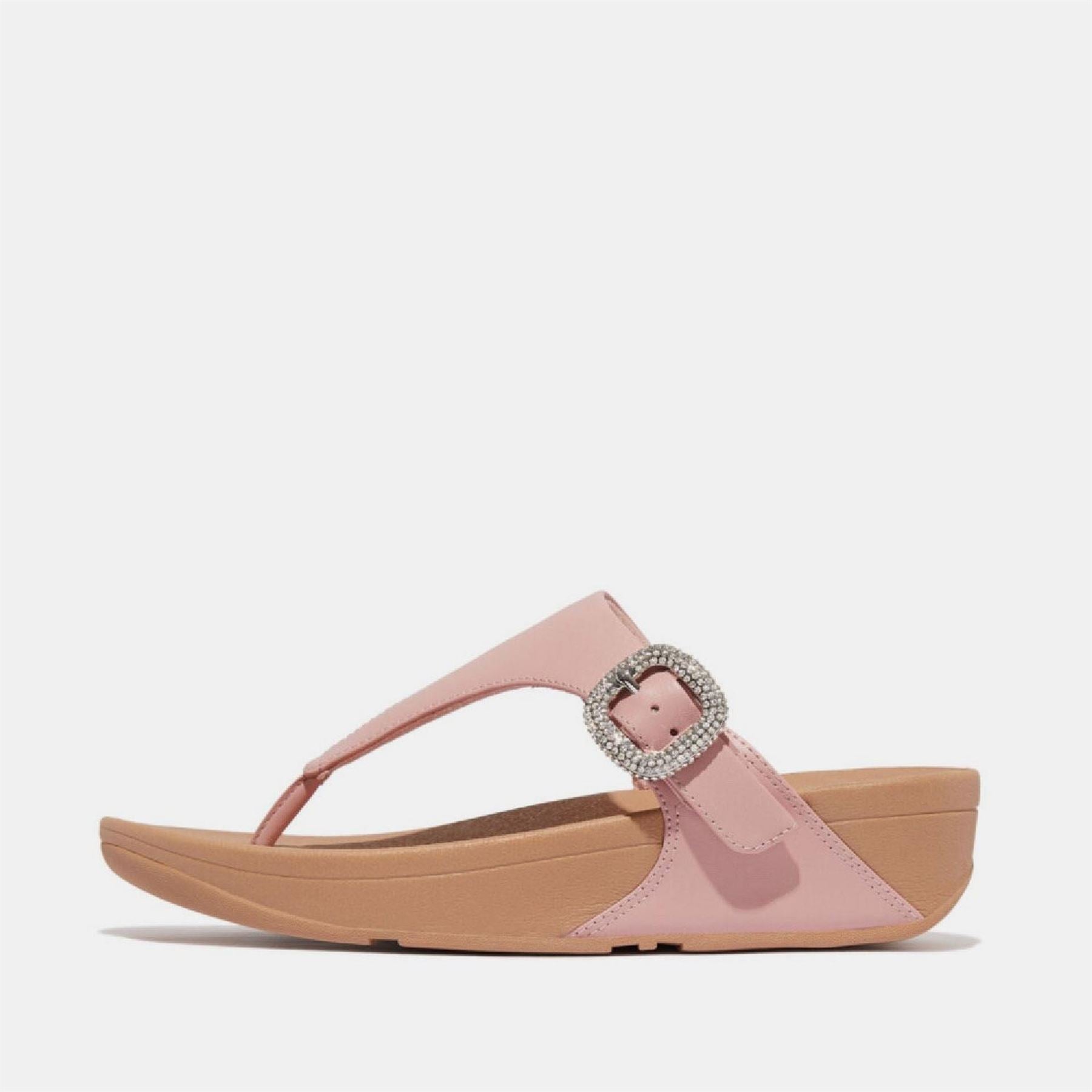 Fitflop Crystal Buckle Leather Toe Post Sandals