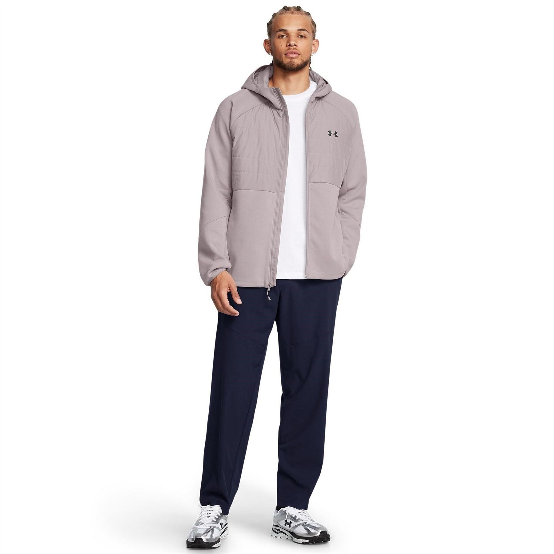 Under Armour Solid Patterned Hooded Ribbed Cuff Softshell Jacket
