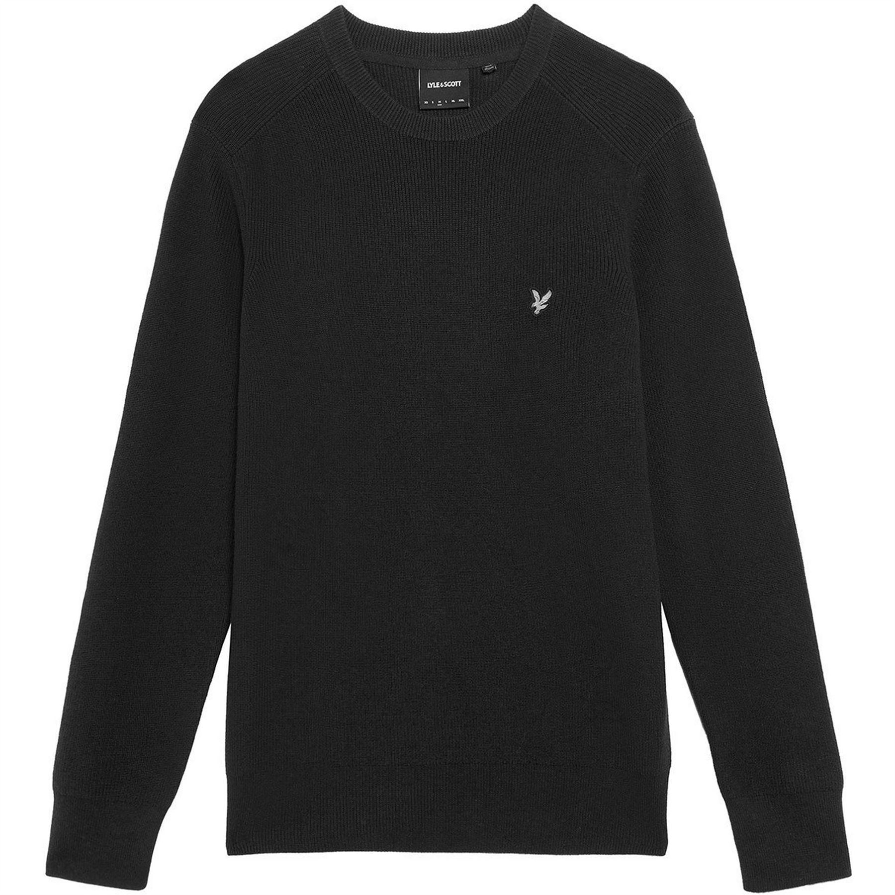 Lyle and Scott Eagle Logo Rib Crew Neck Long Sleeve Sweater