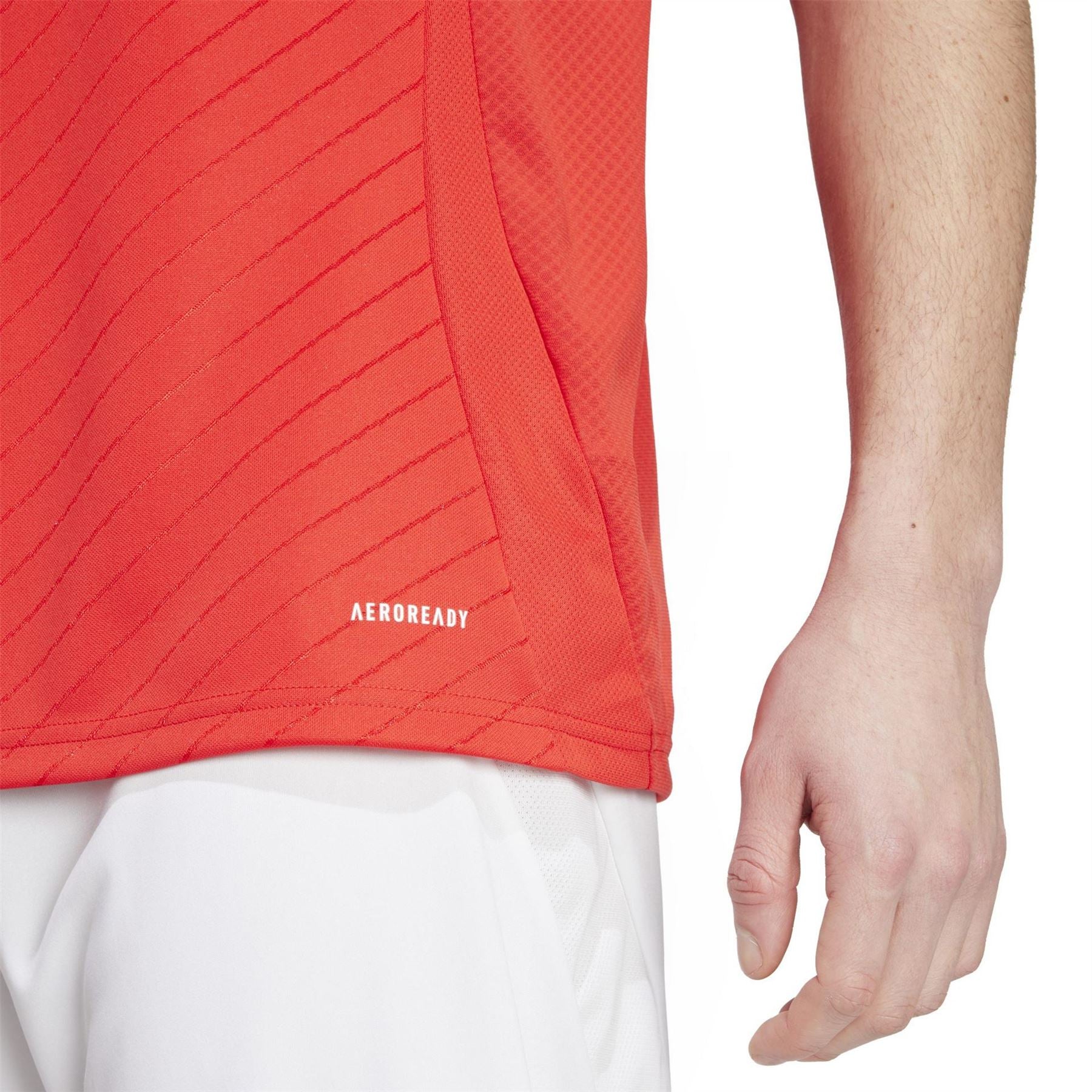 adidas Text Graphic V-Neck Short Sleeve Jersey T-Shirt
