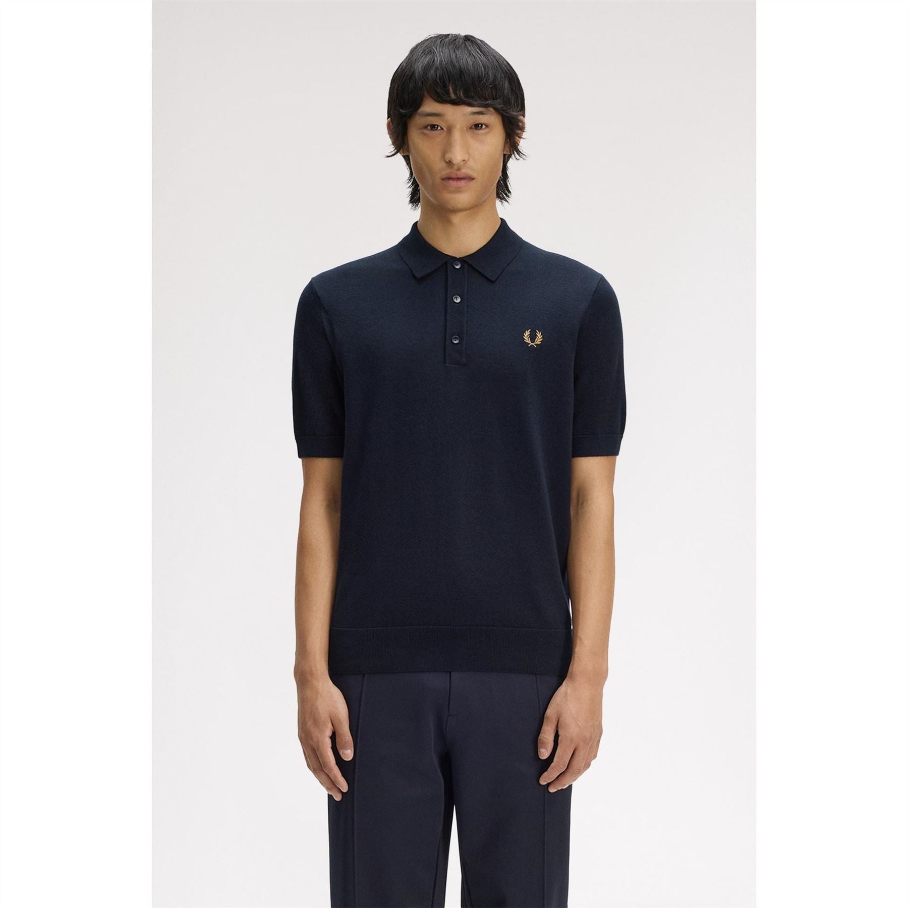 Fred Perry Knitted Short Sleeve Polo Shirt