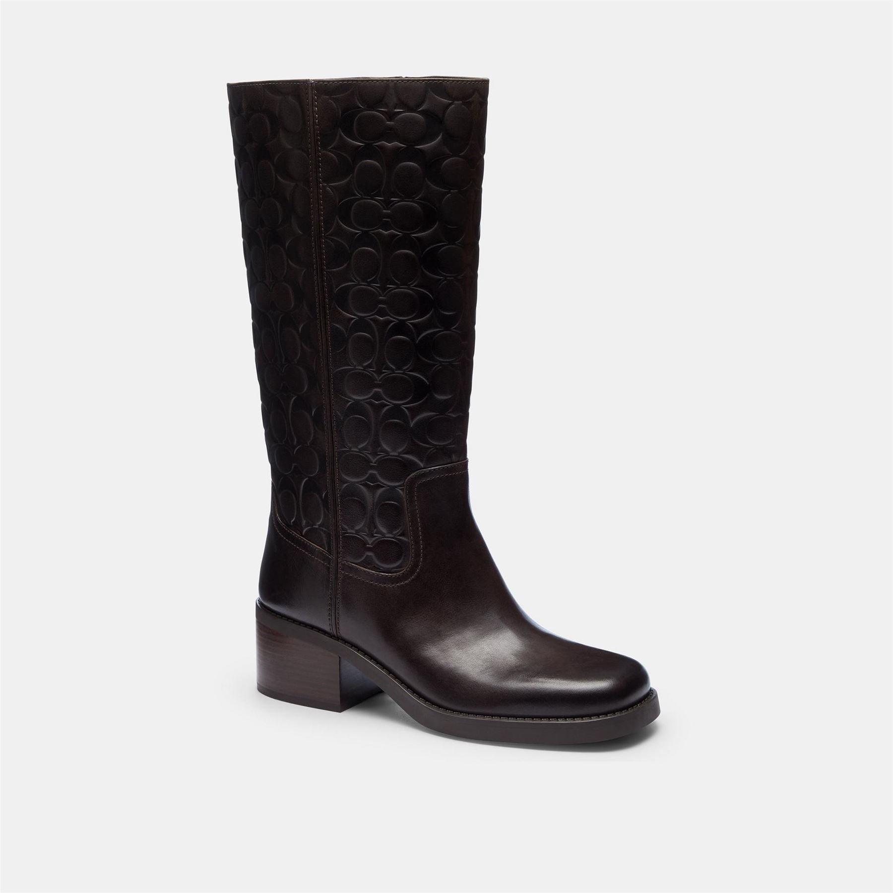 Coach Signature Leather Knee High Boots