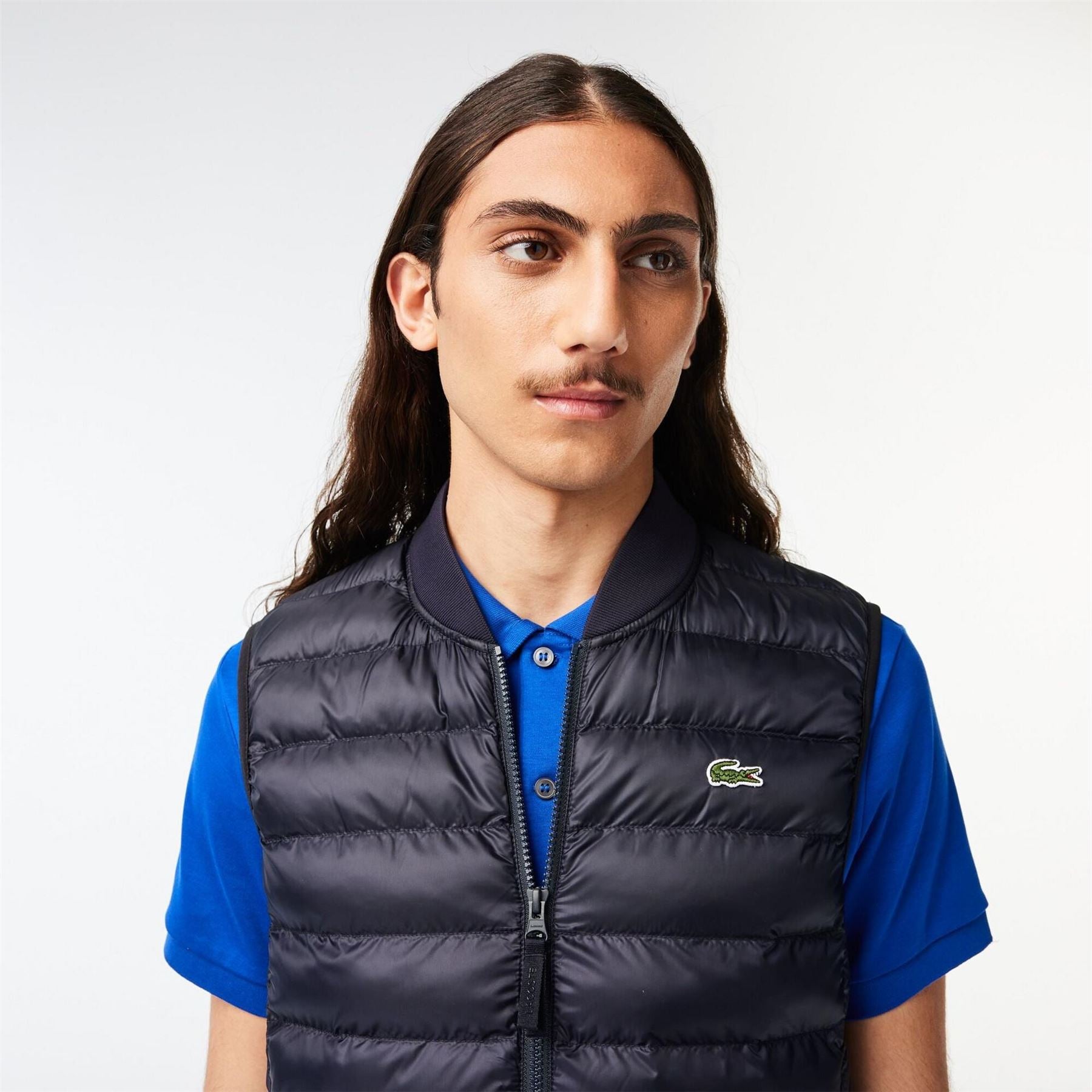 Lacoste Solid Patterned Gilet with Logo