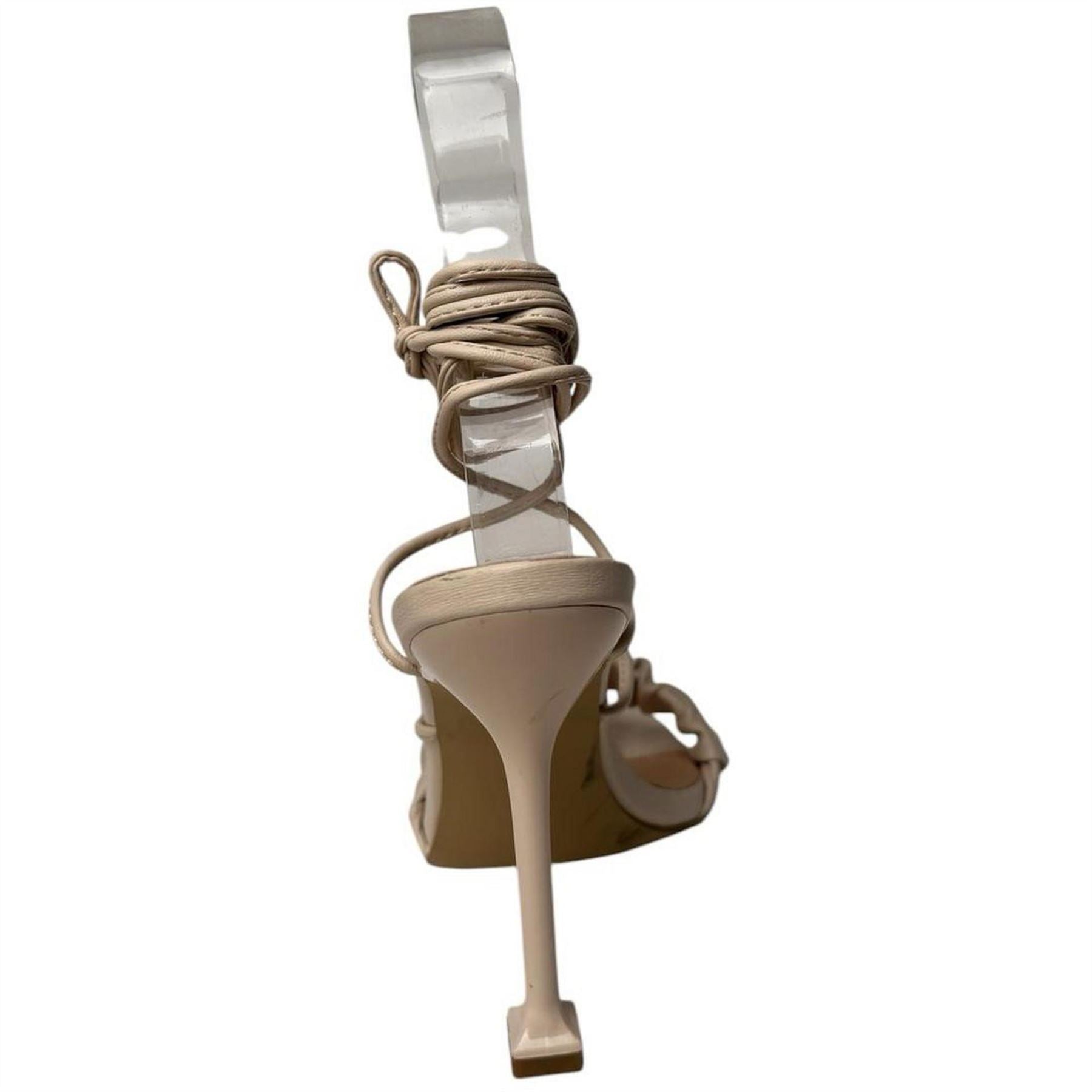 No Doubt Doub Tie Stiletto Heel Open Toe Sandals