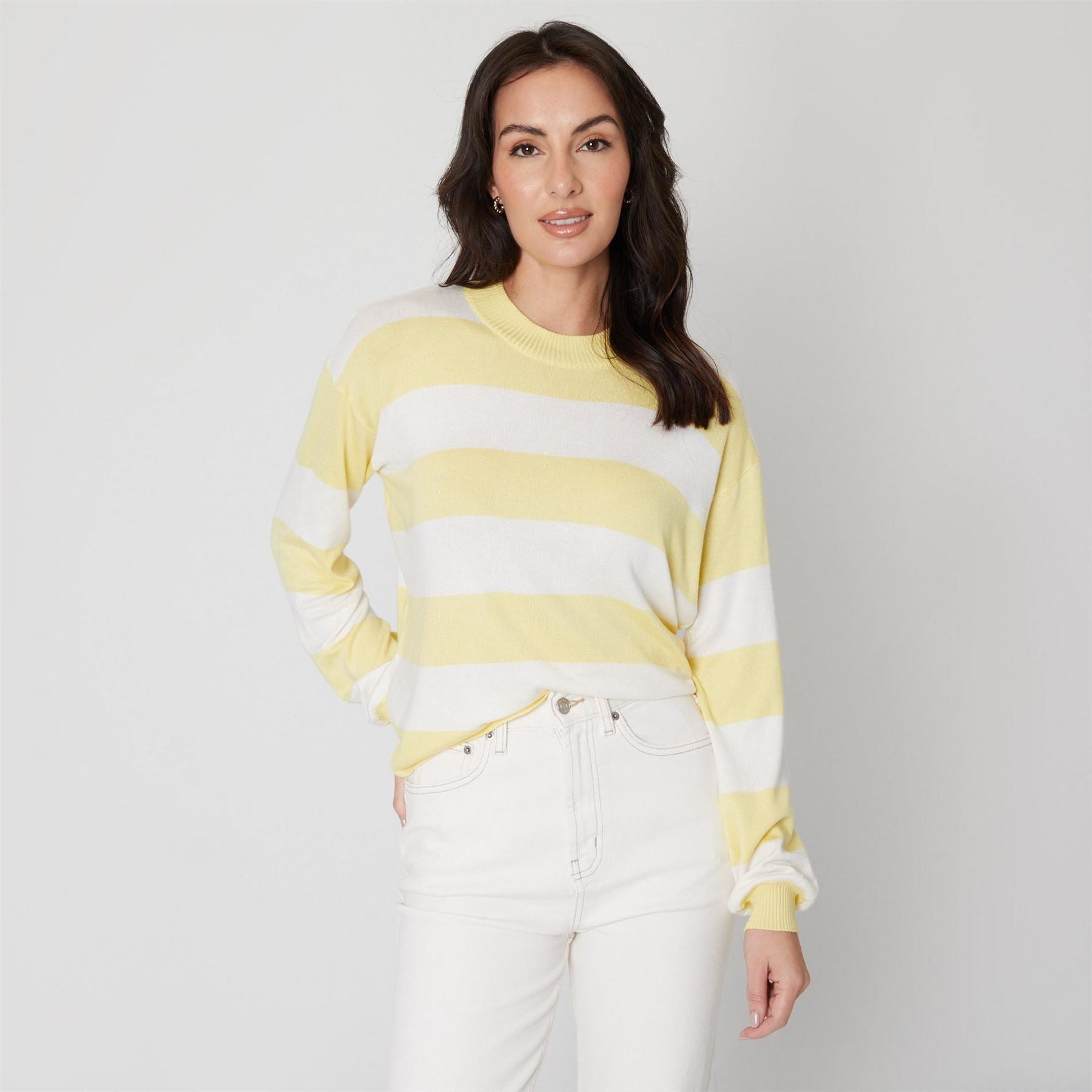 Be You Stripe Crew Neck Regular Fit Sweater