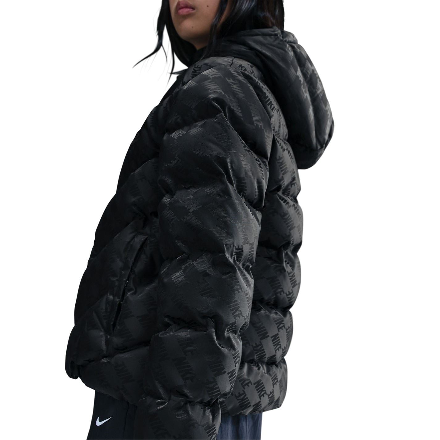 Nike Hooded Neck All Over Logo Puffer Jacket