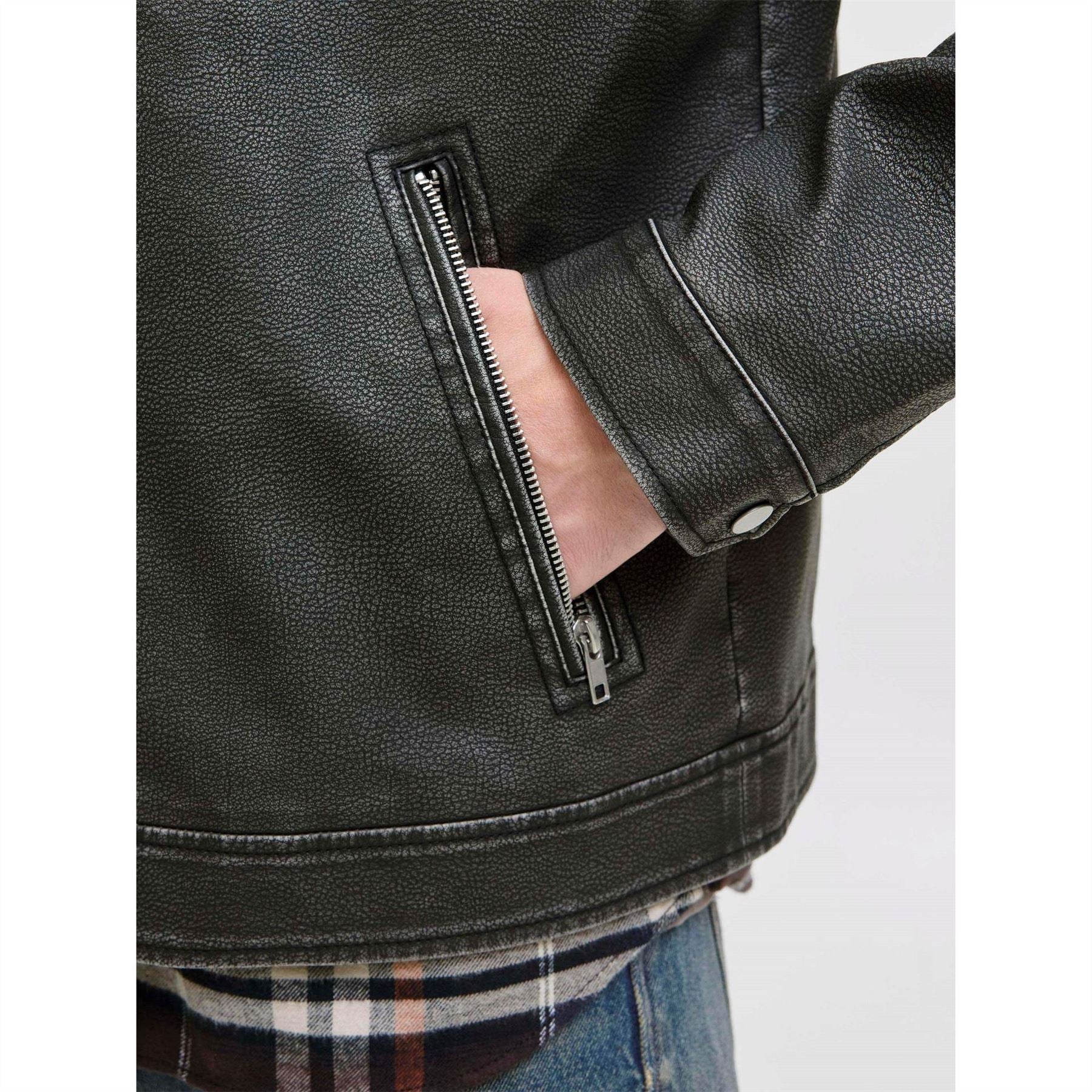 Jack and Jones Mens Pu Jacket