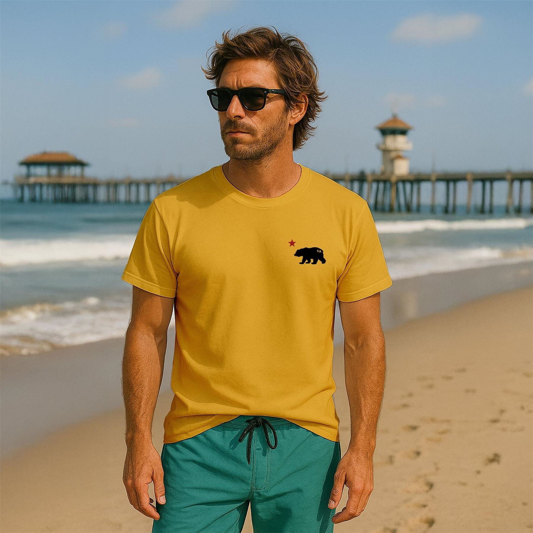 Republic of California Cali Large Genie Graphic Crew Neck Short Sleeve T-Shirt