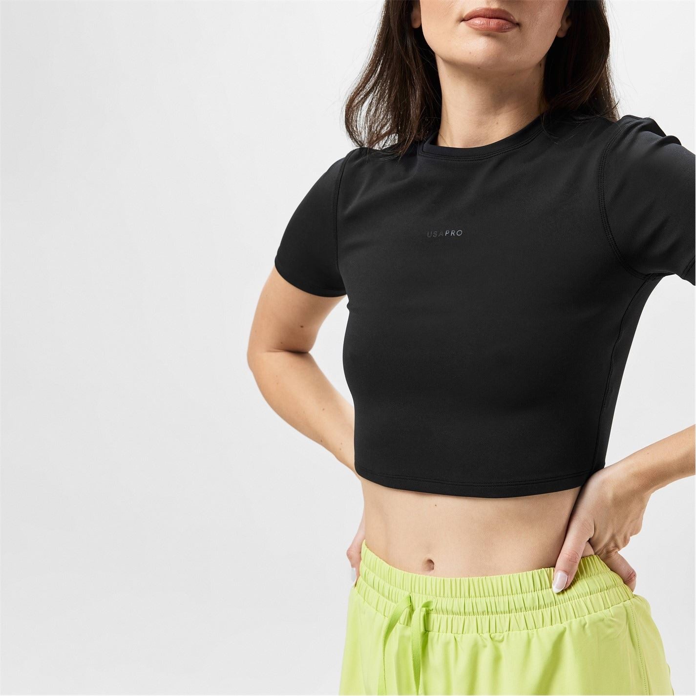 USA Pro Womens Pro Training Ss Crop T-Shirts