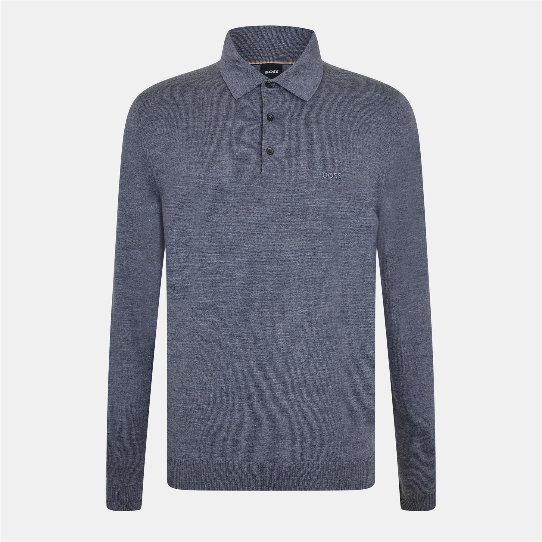 Boss Banet E Knitted Long Sleeve Polo Shirt