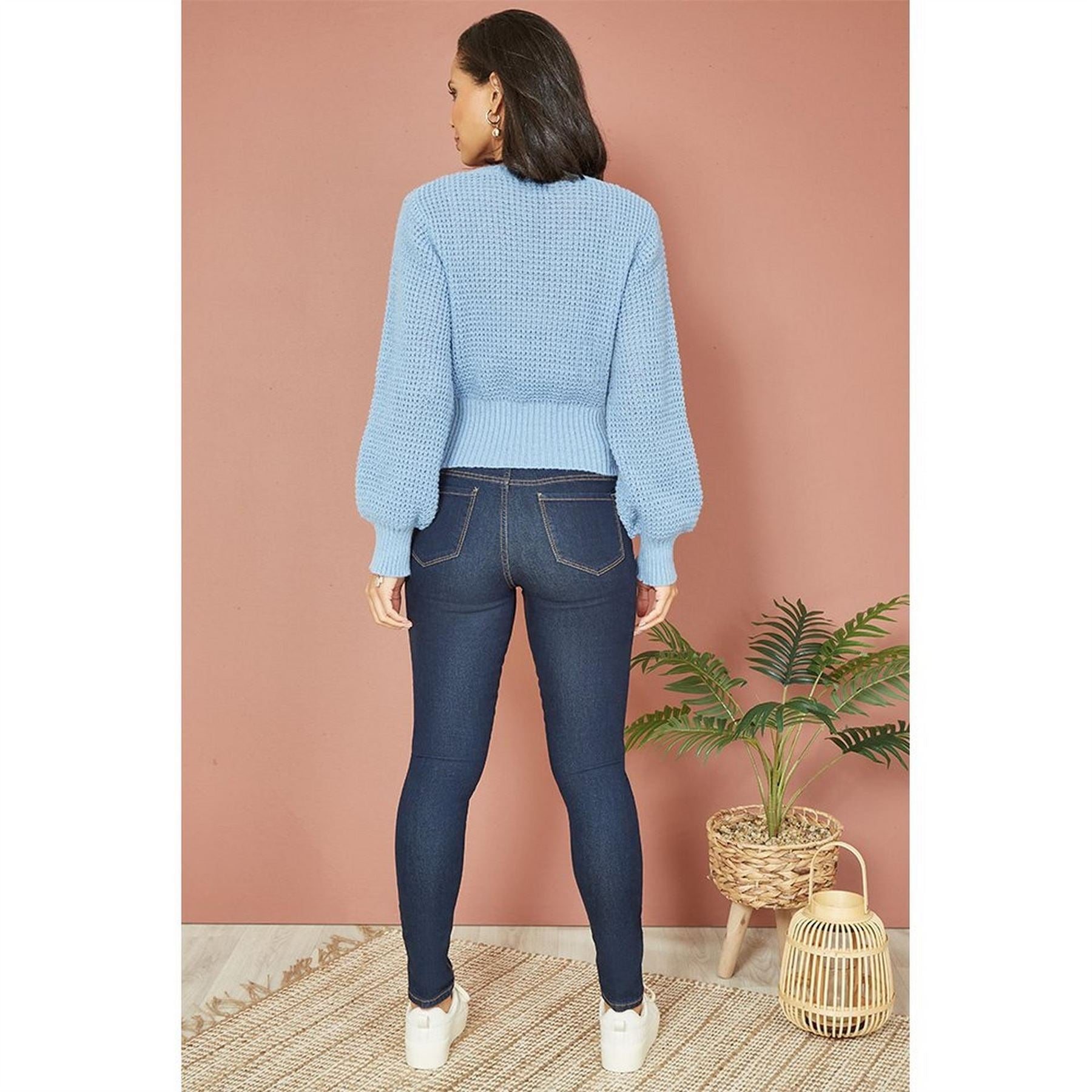 Yumi Balloon Sleeve Cable Knit Jumper