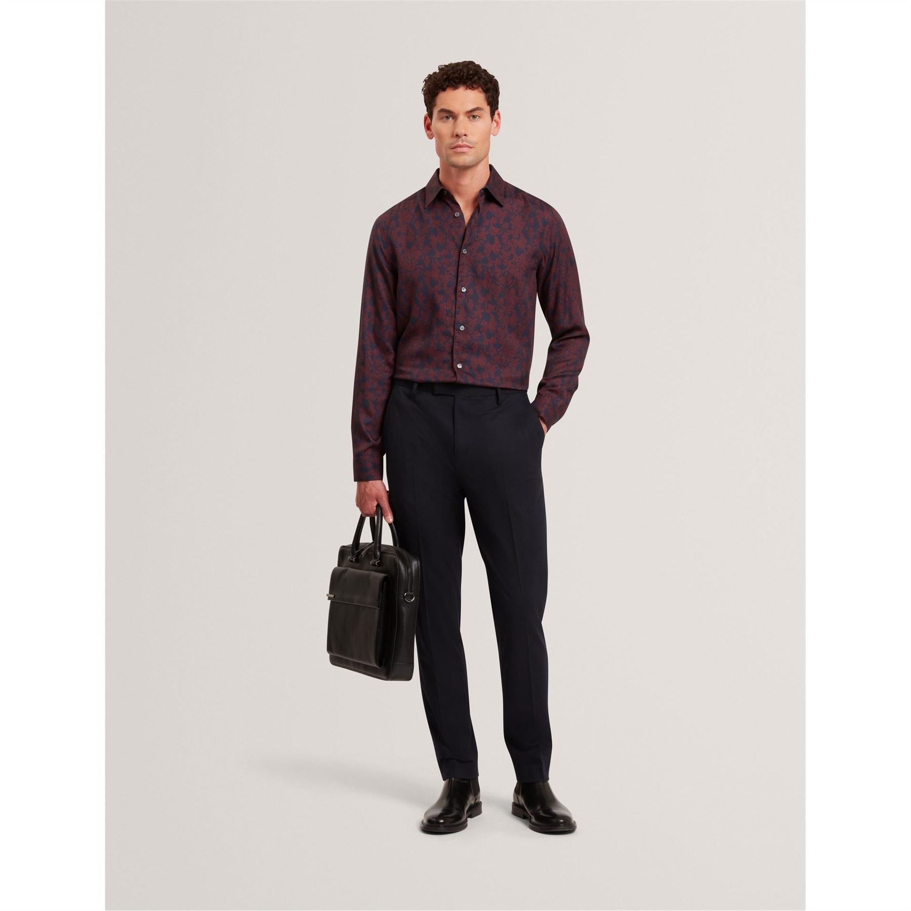 Ted Baker Floral Collared Neck Long Sleeve Shirt