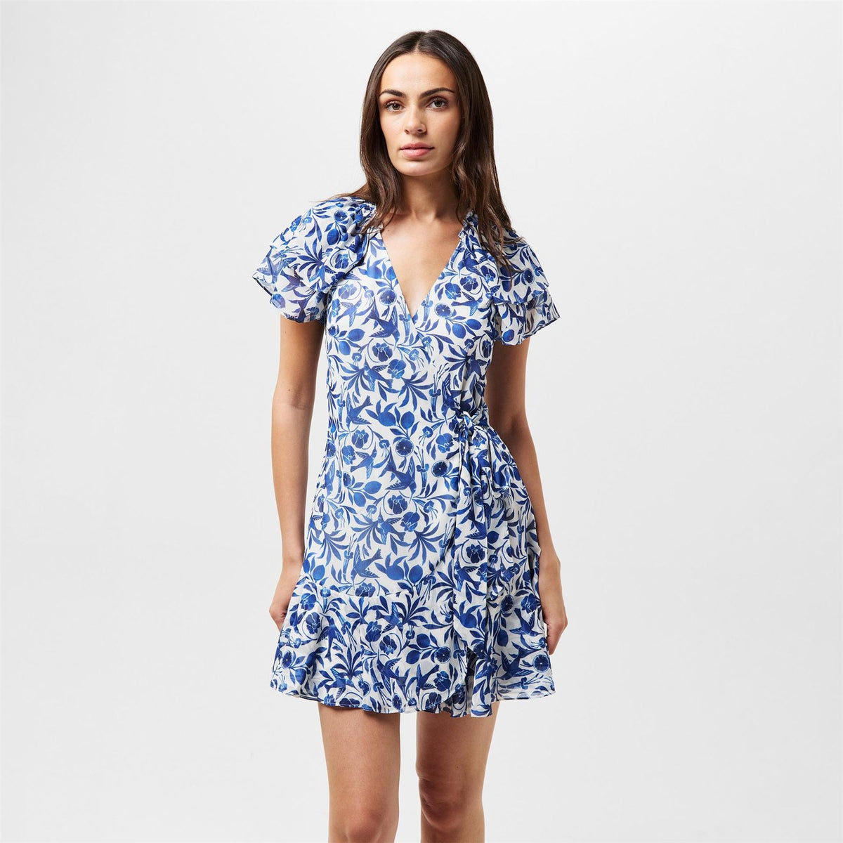 Ted Baker Woven V-Neck Mini Wrap Dress