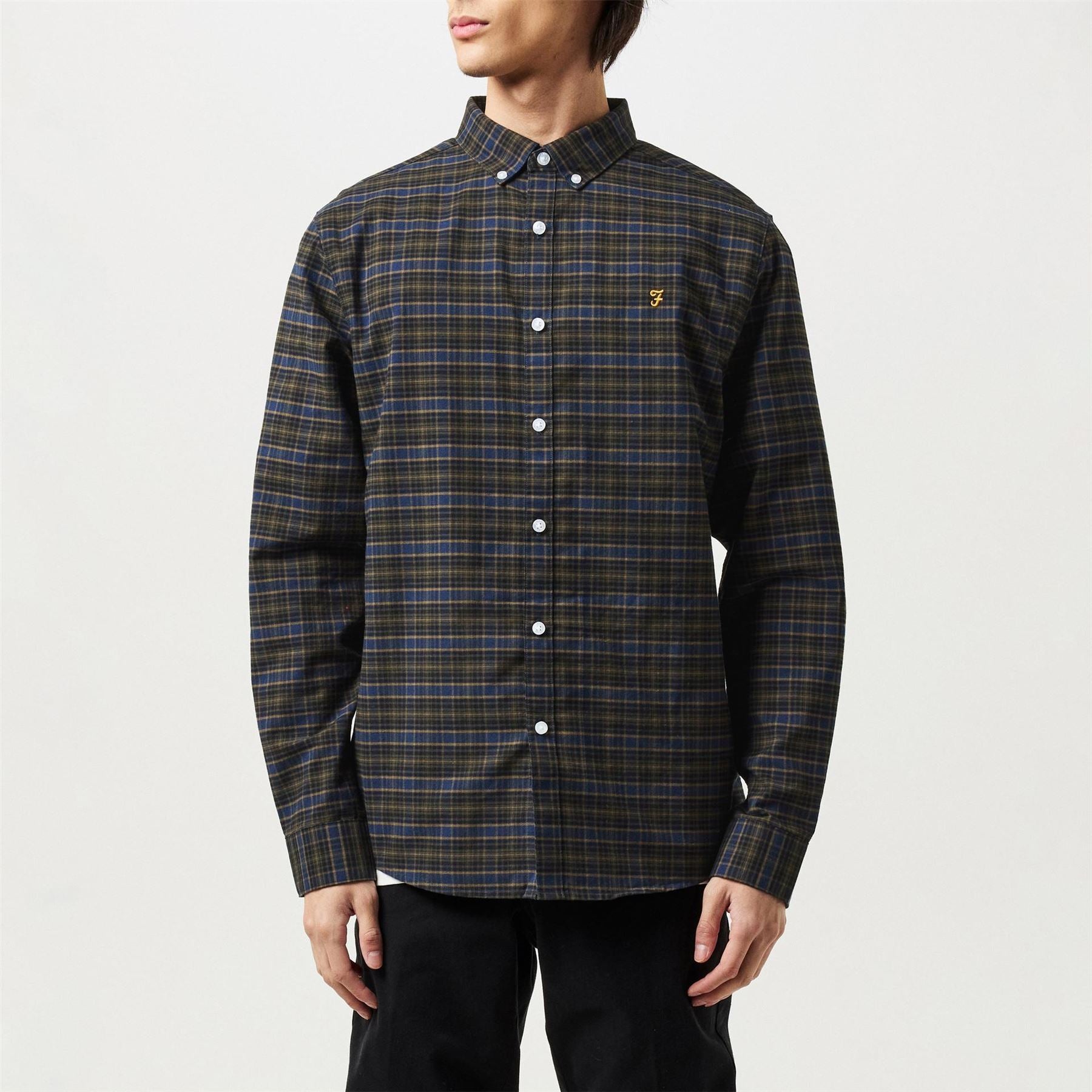 Farah Ribbed Regular Fit Long Sleeve Shirt