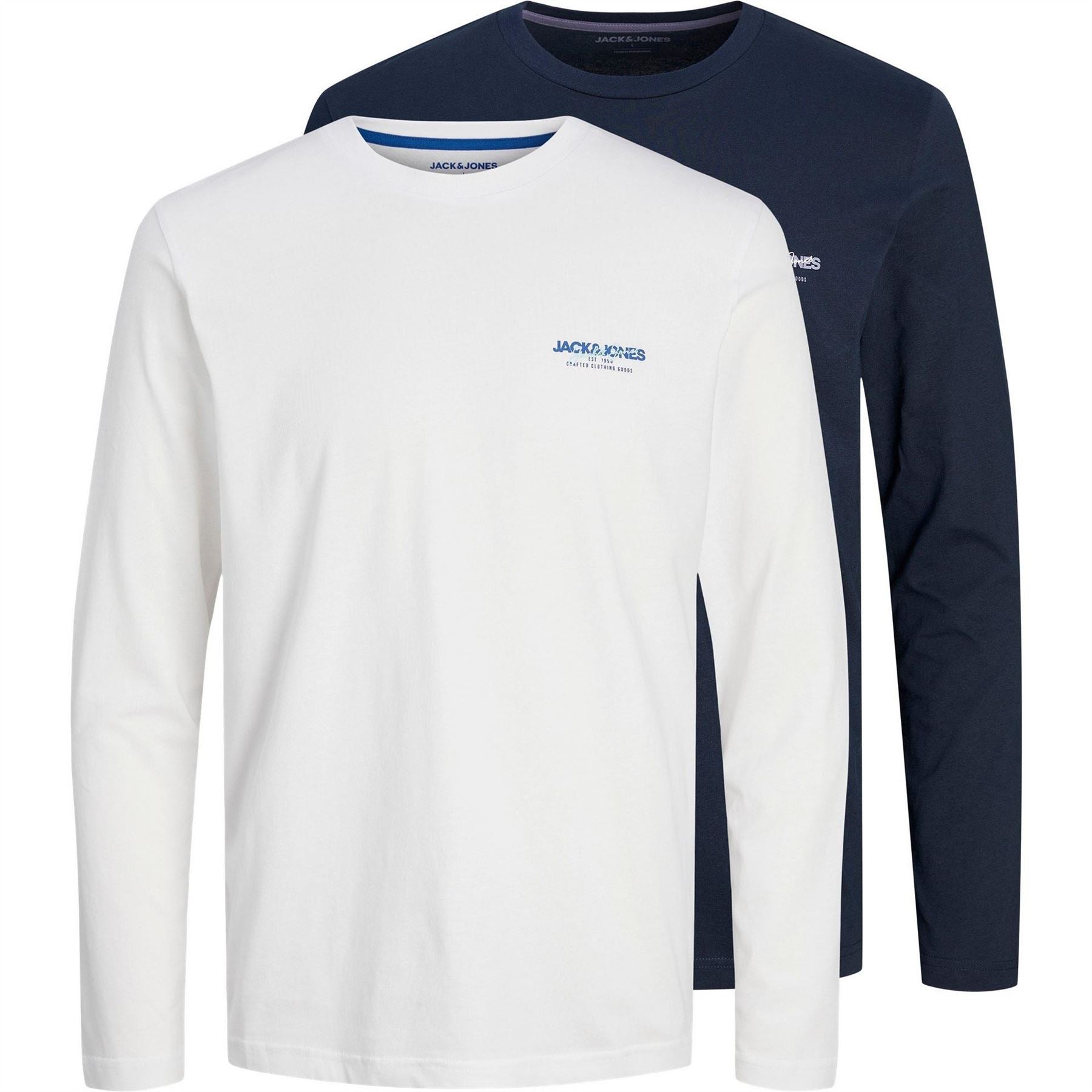 Jack and Jones Mens Printed Crew Neck T-Shirt 2 Pack