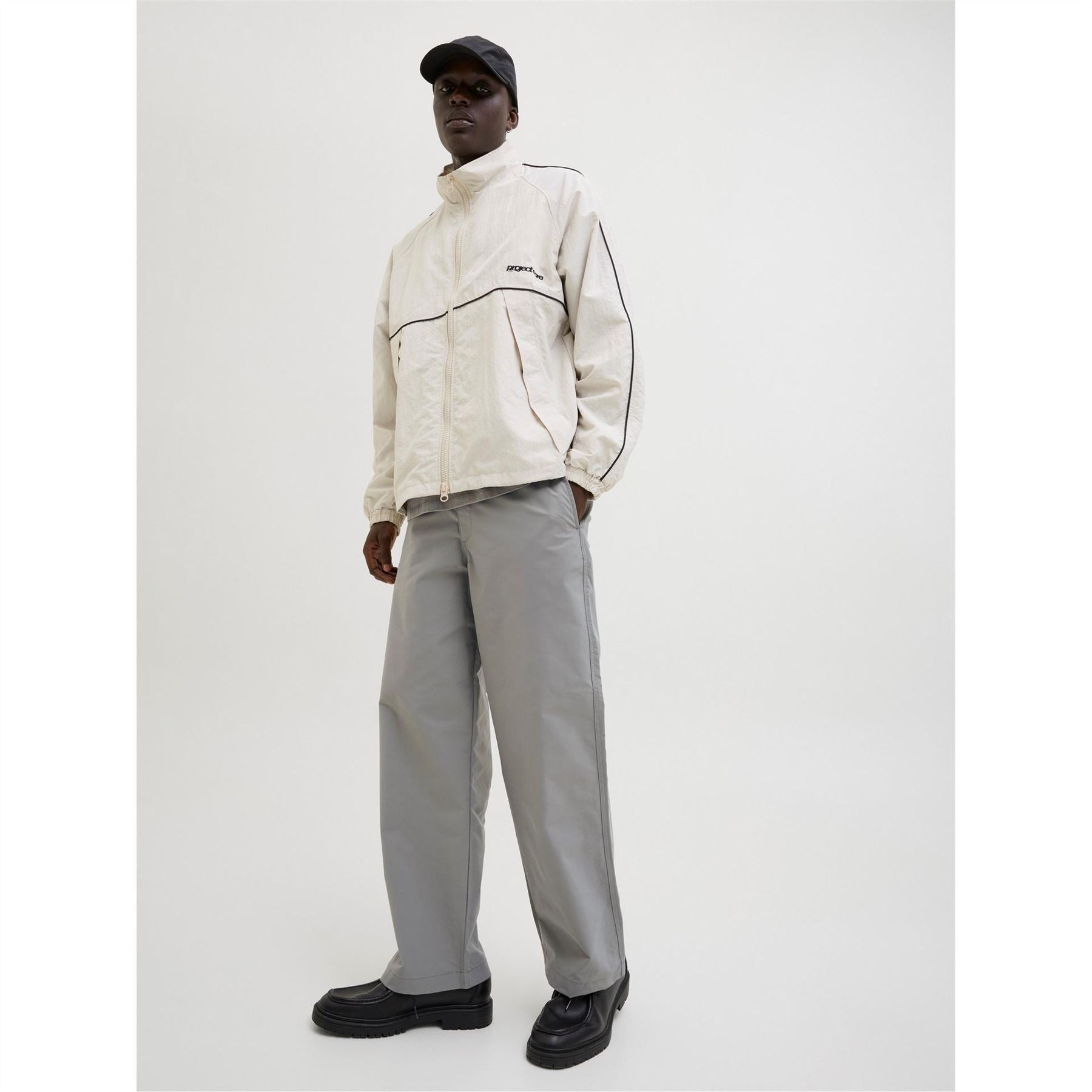 Jack and Jones Owen Solid Patterned Wide Leg Chinos