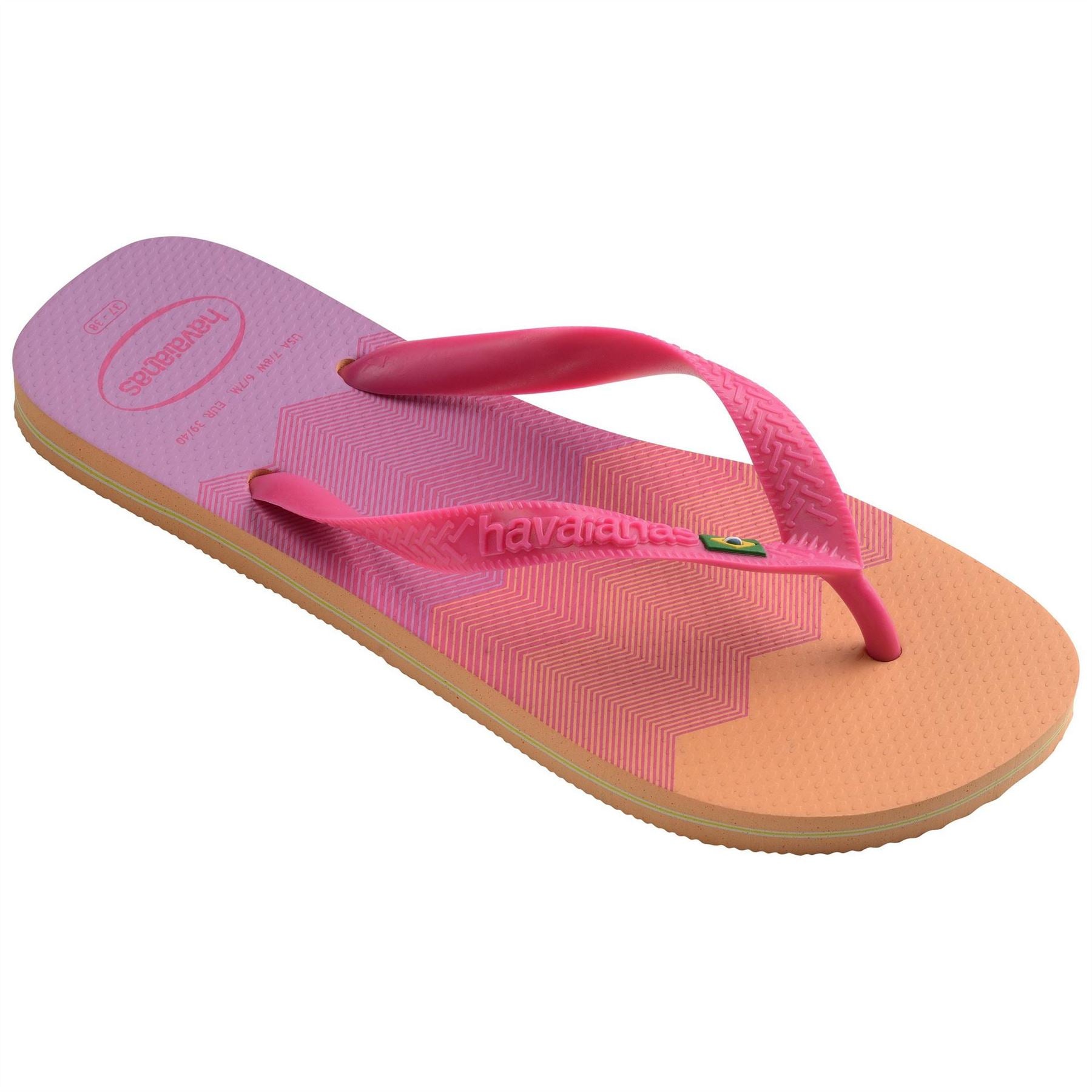 Havaianas Womens Hav. Brasil Fresh Black Black Leaf Flip Flops