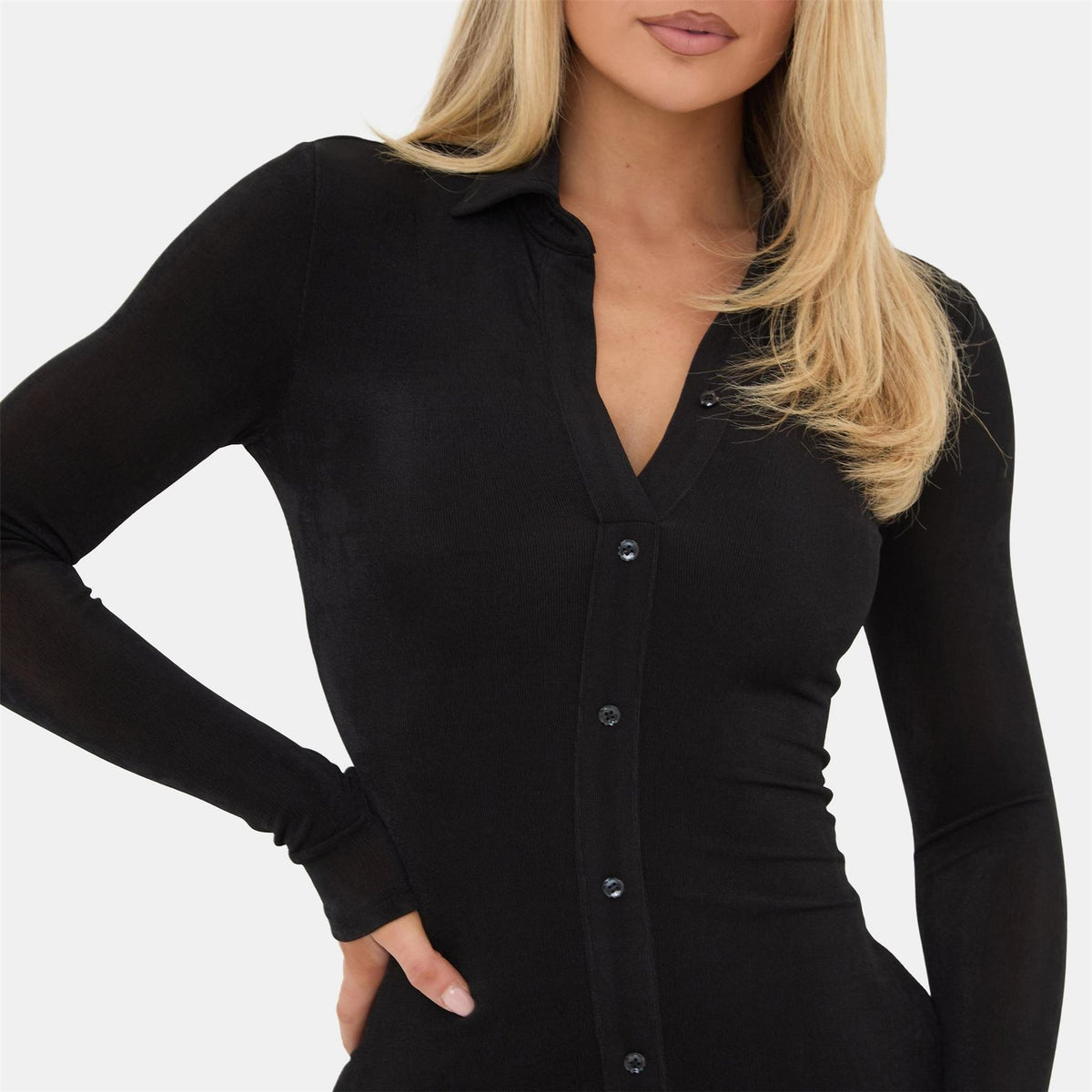 I Saw It First Button Long Sleeve Maxi Shirt Dress