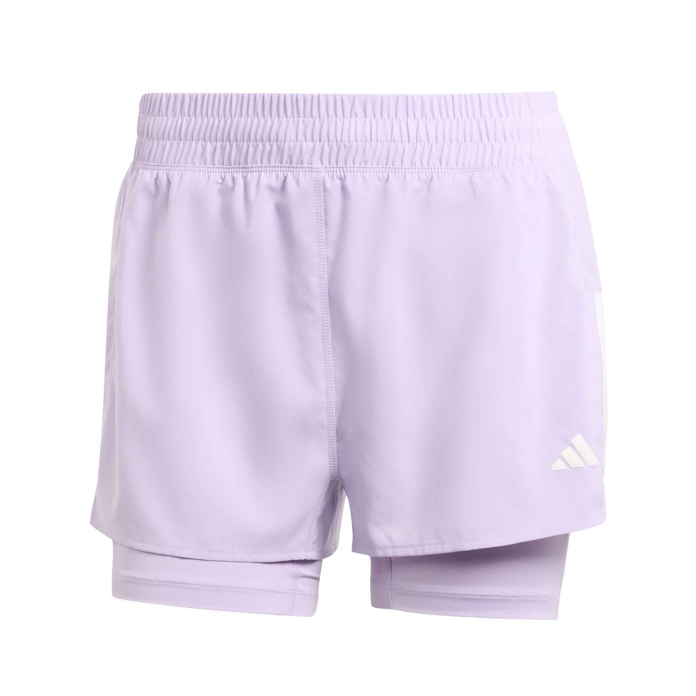 adidas Womens Own The Run 3 Stripes 2 In 1 Shorts