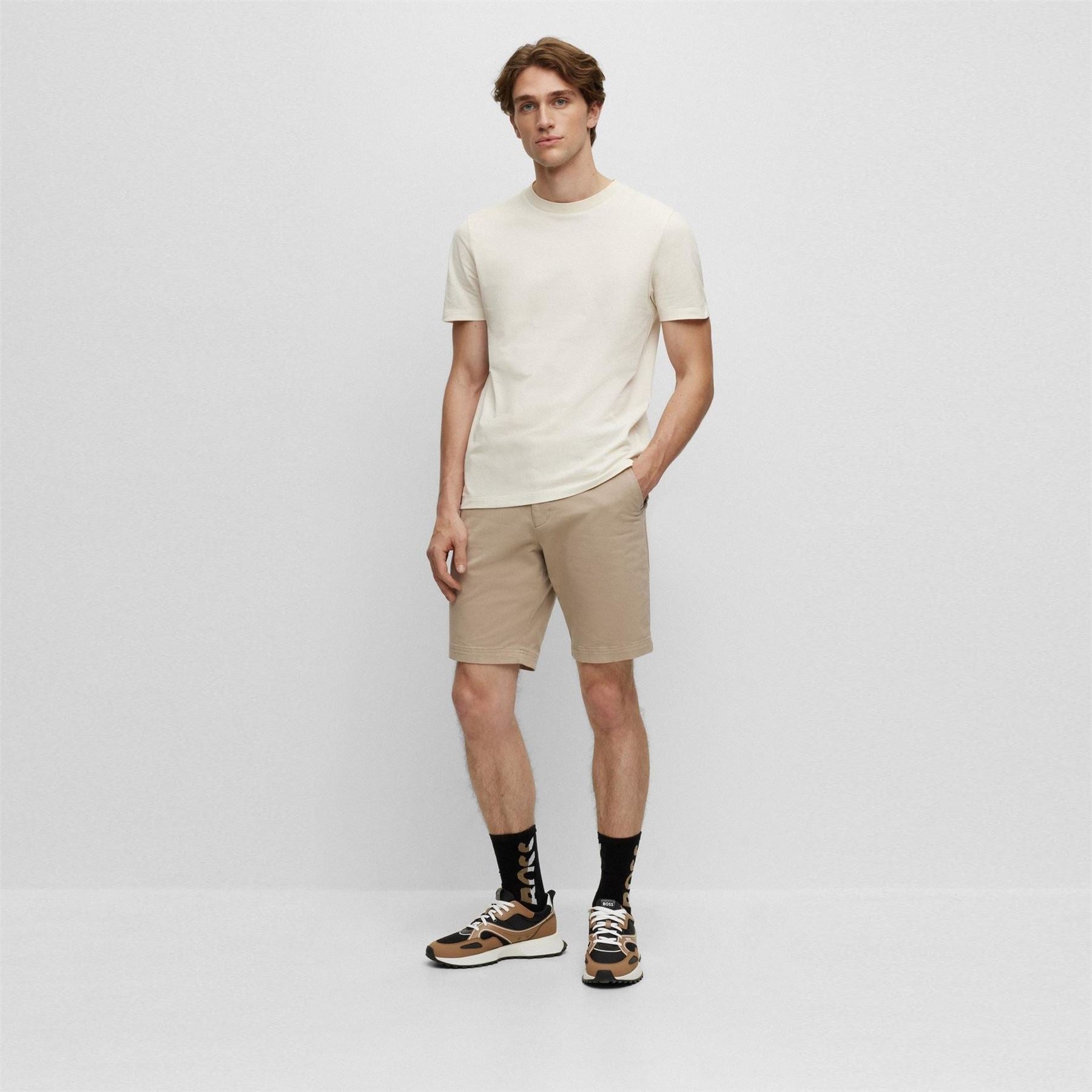Boss Solid Patterned Regular Fit Bermuda Shorts