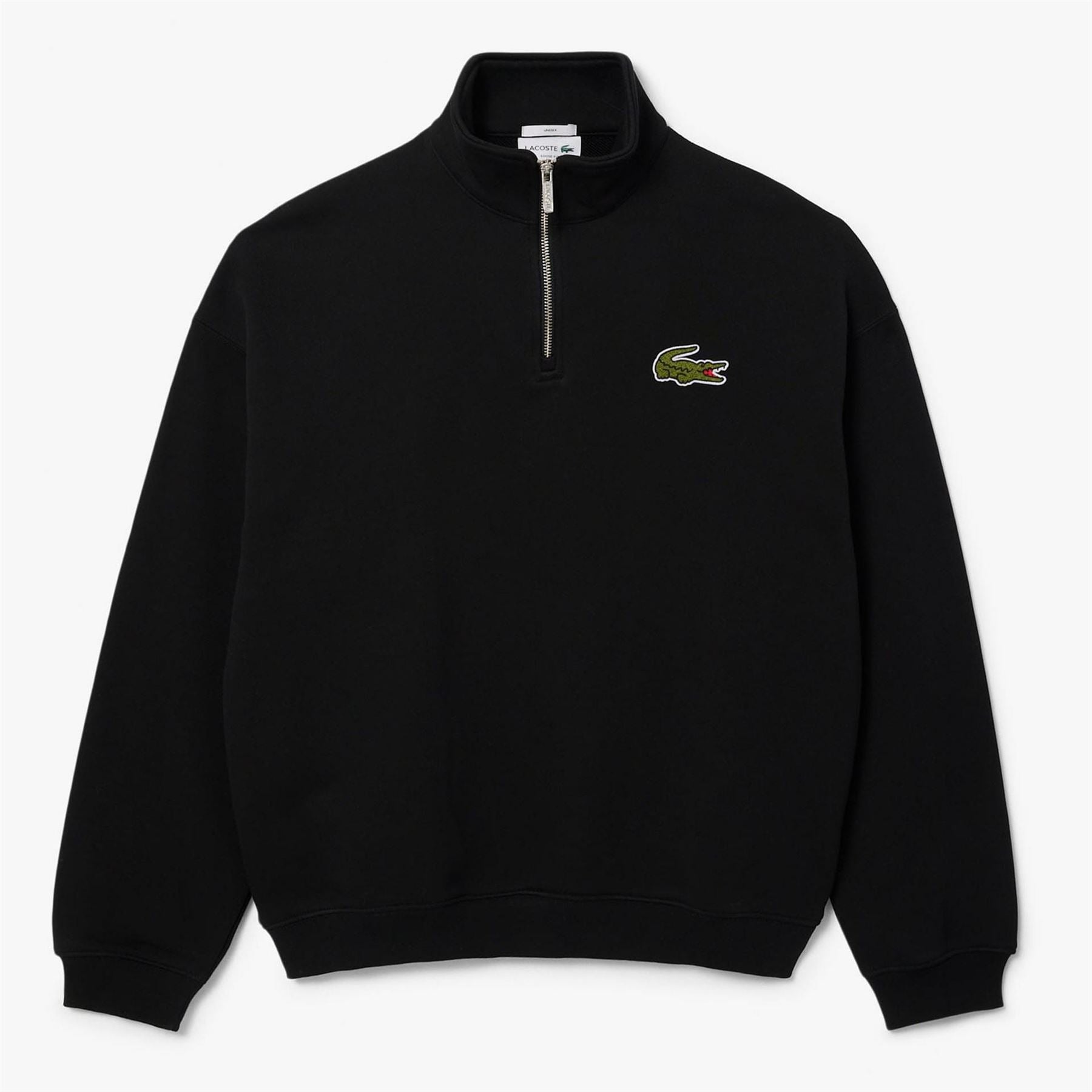 Lacoste Fit Zip Neck Badge Accent Sweatshirt