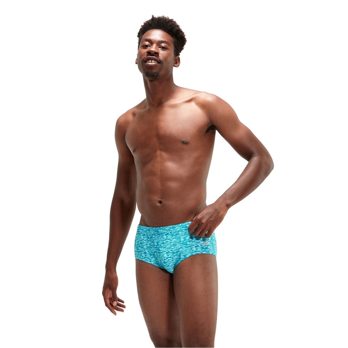 Speedo Club Allover Wave Patterned Swim Brief
