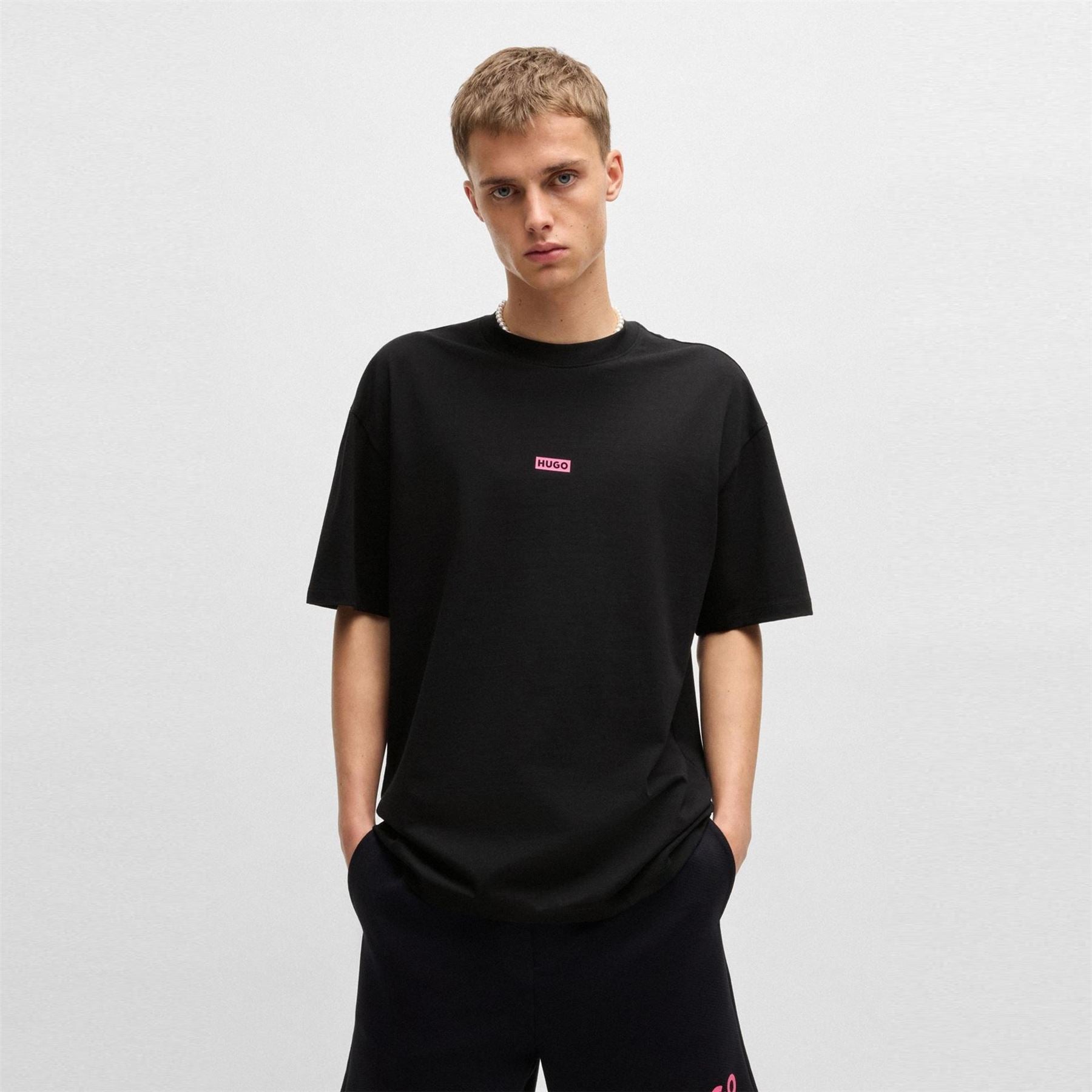 Hugo HUGO Printed Logo Back T Shirt with MCMXCIII text   Regular Fit