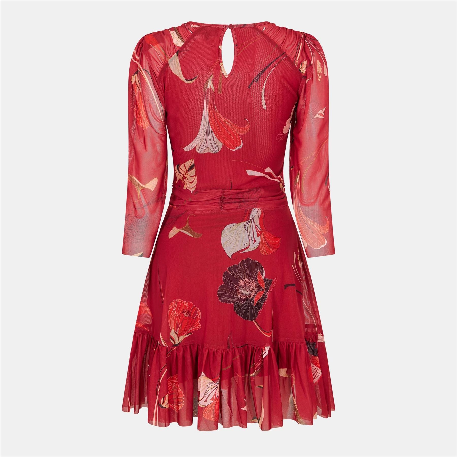 Ted Baker Mesh Crew Neck Three Quarter Sleeve Midi Dress
