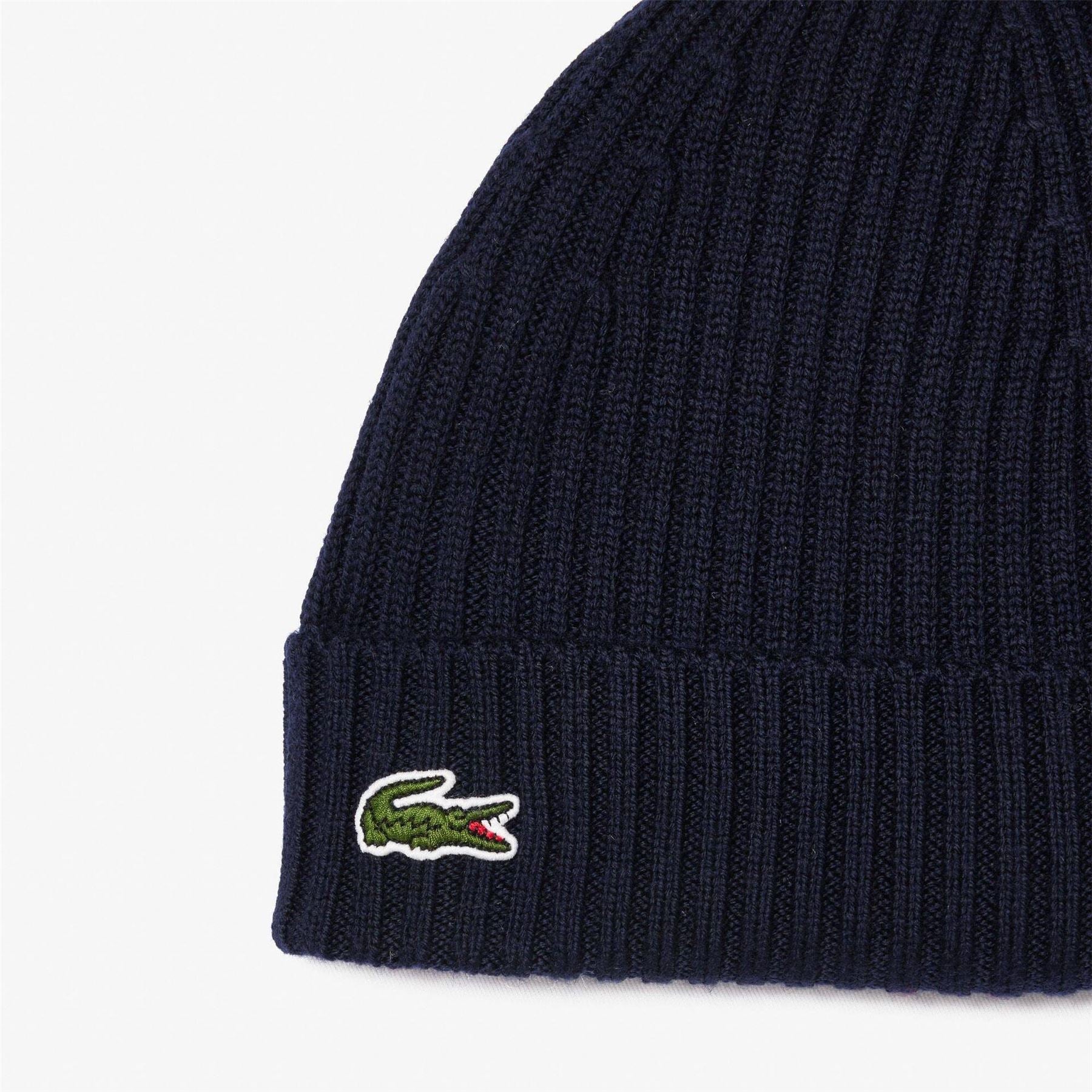 Lacoste Adjustable Cuff Turn Up Brim Beanie