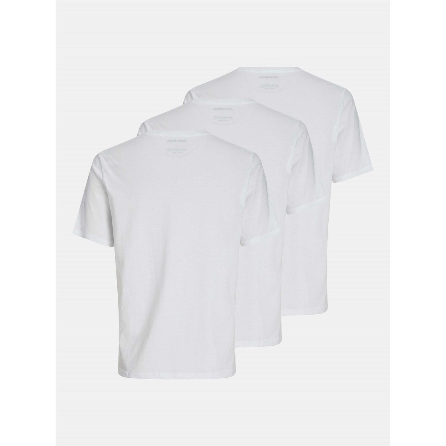 Jack and Jones Mens 3 Pack Short Sleeve T-Shirt