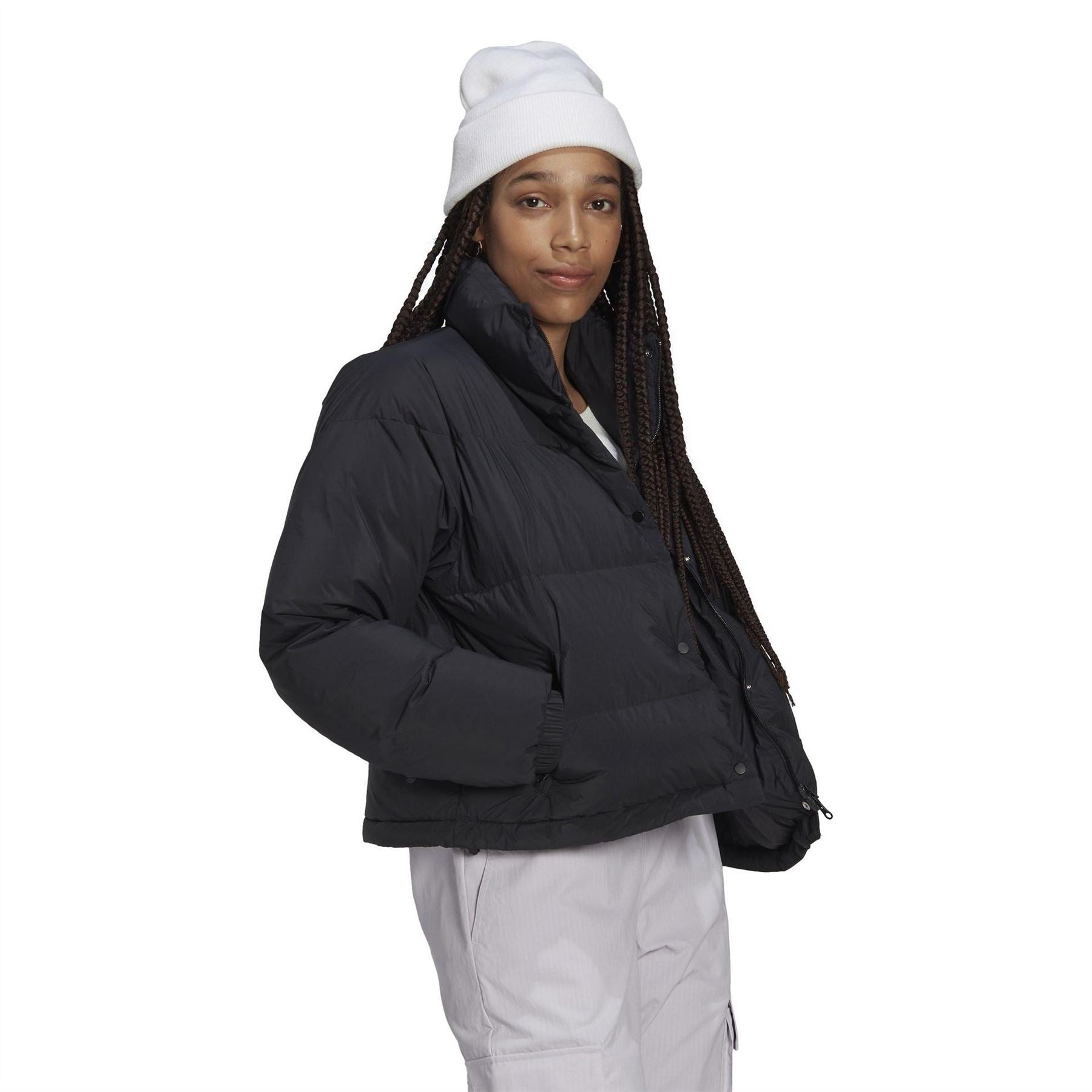 adidas High Neck Short Relaxed Fit Jacket