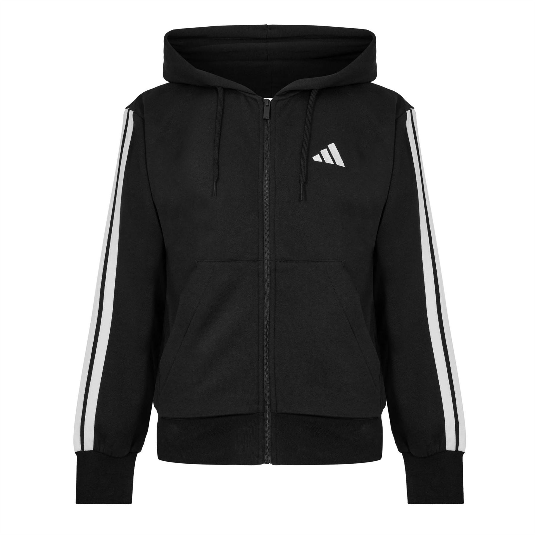 adidas Mens Essentials Fleece 3 Stripes Full Zip Hoodie