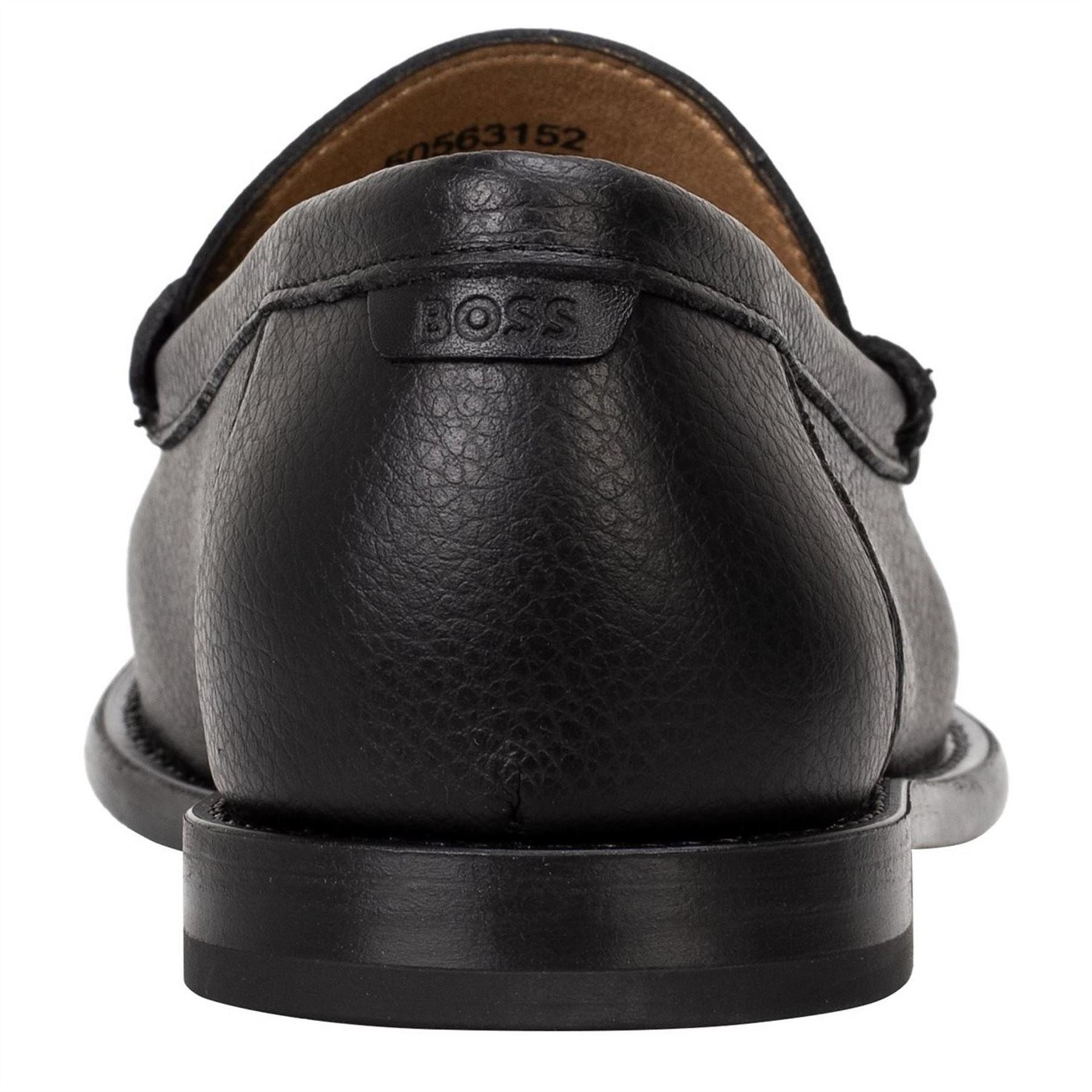 Boss Leather Slip On Loafers With Embossed Logo (tevan)