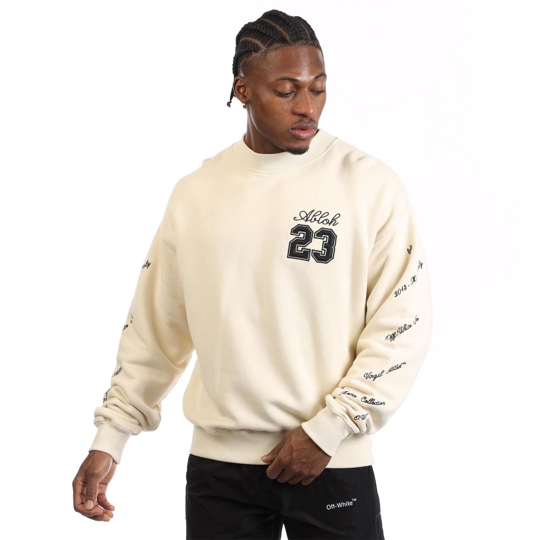 Off White Logo Skate Crewneck Sweatshirt