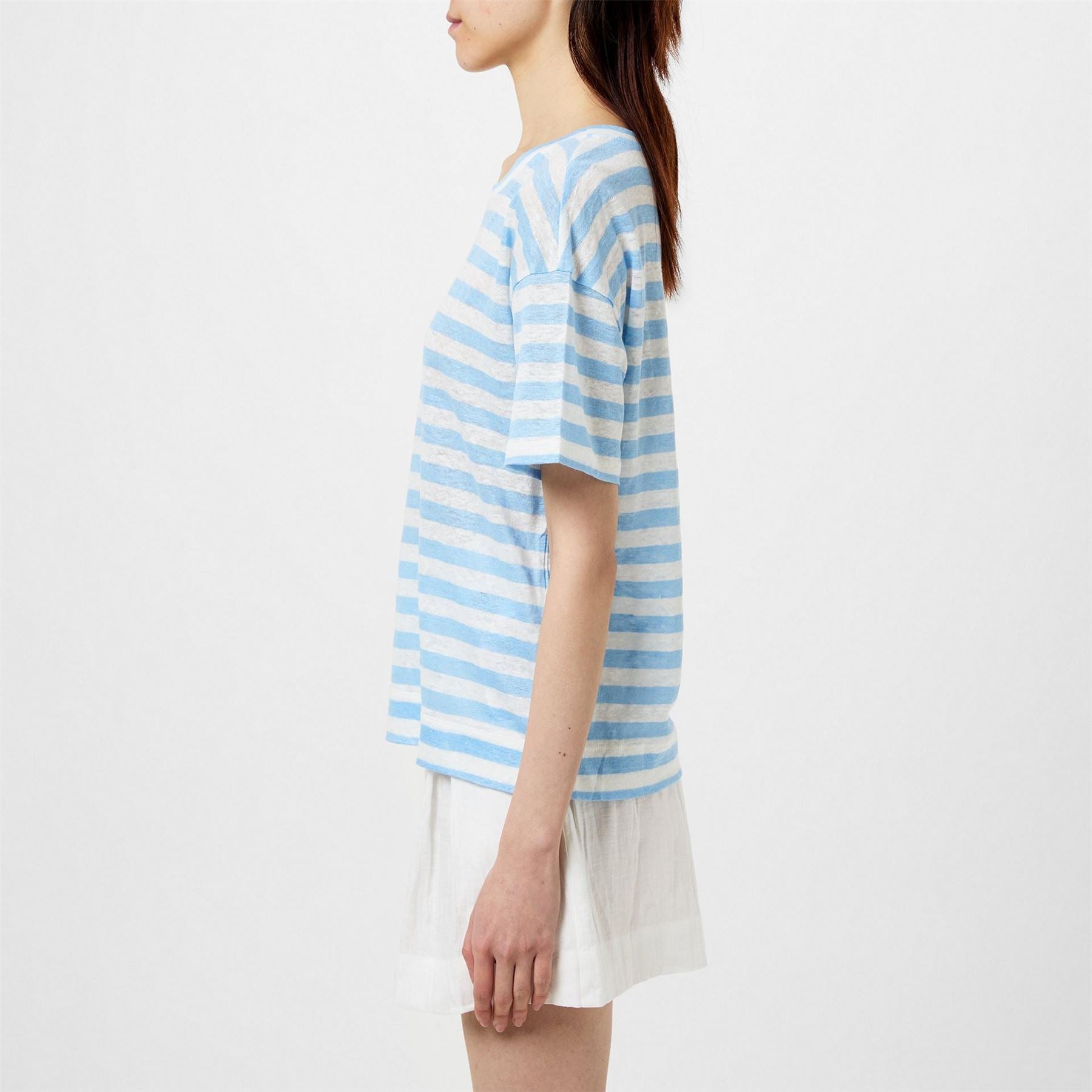 Weekend Max Mara Falla Stripe Linen Regular Fit T-Shirt