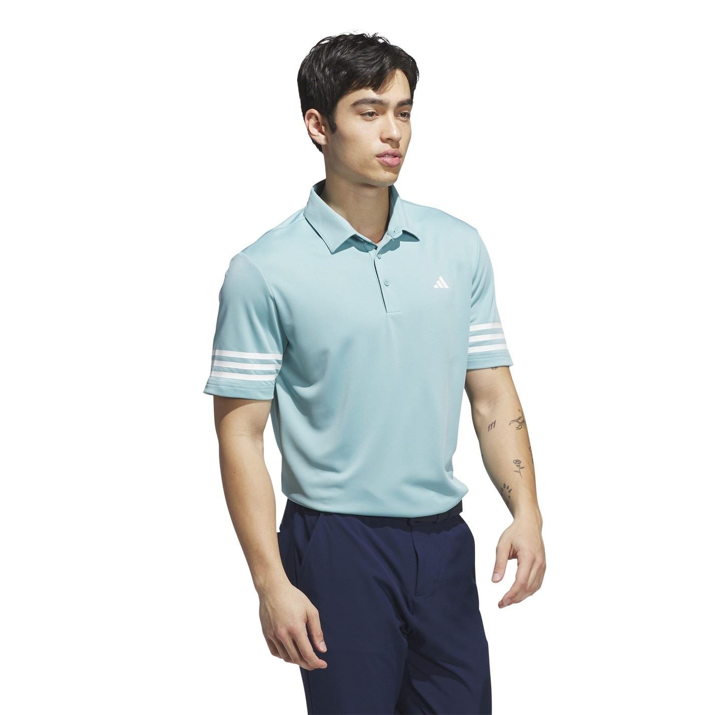 adidas Mens 3 Stripe Polo Shirt
