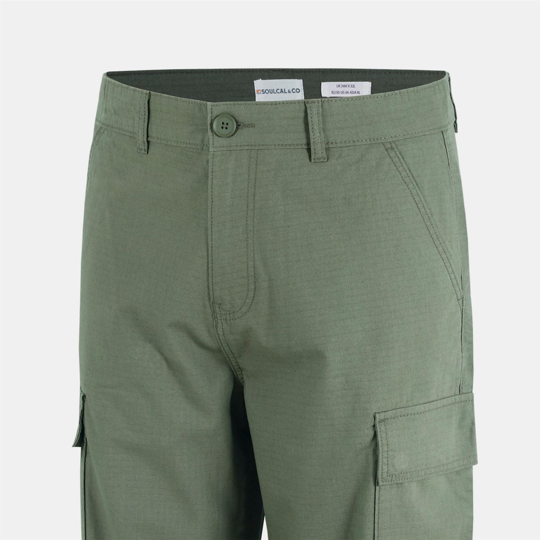 SoulCal Rip Solid Patterned Straight Cargo Trousers