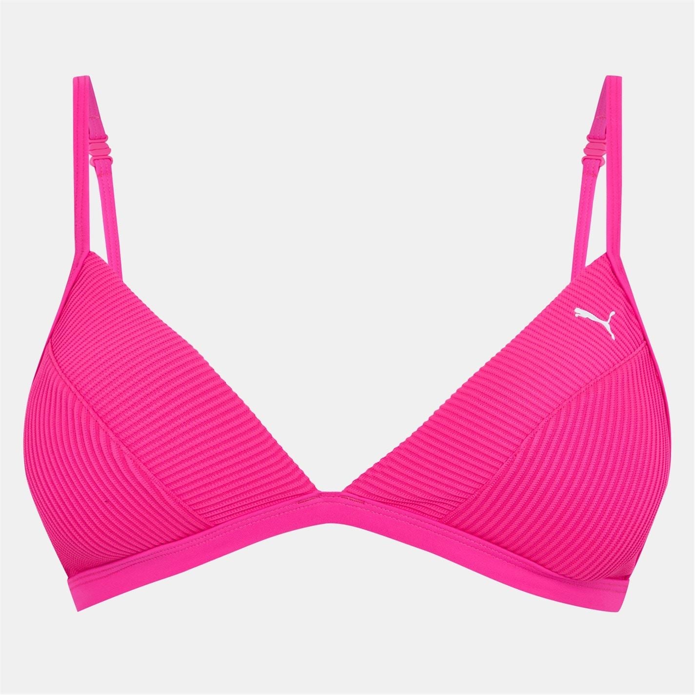 Puma Womens Ribbed Triangle Bikini Top